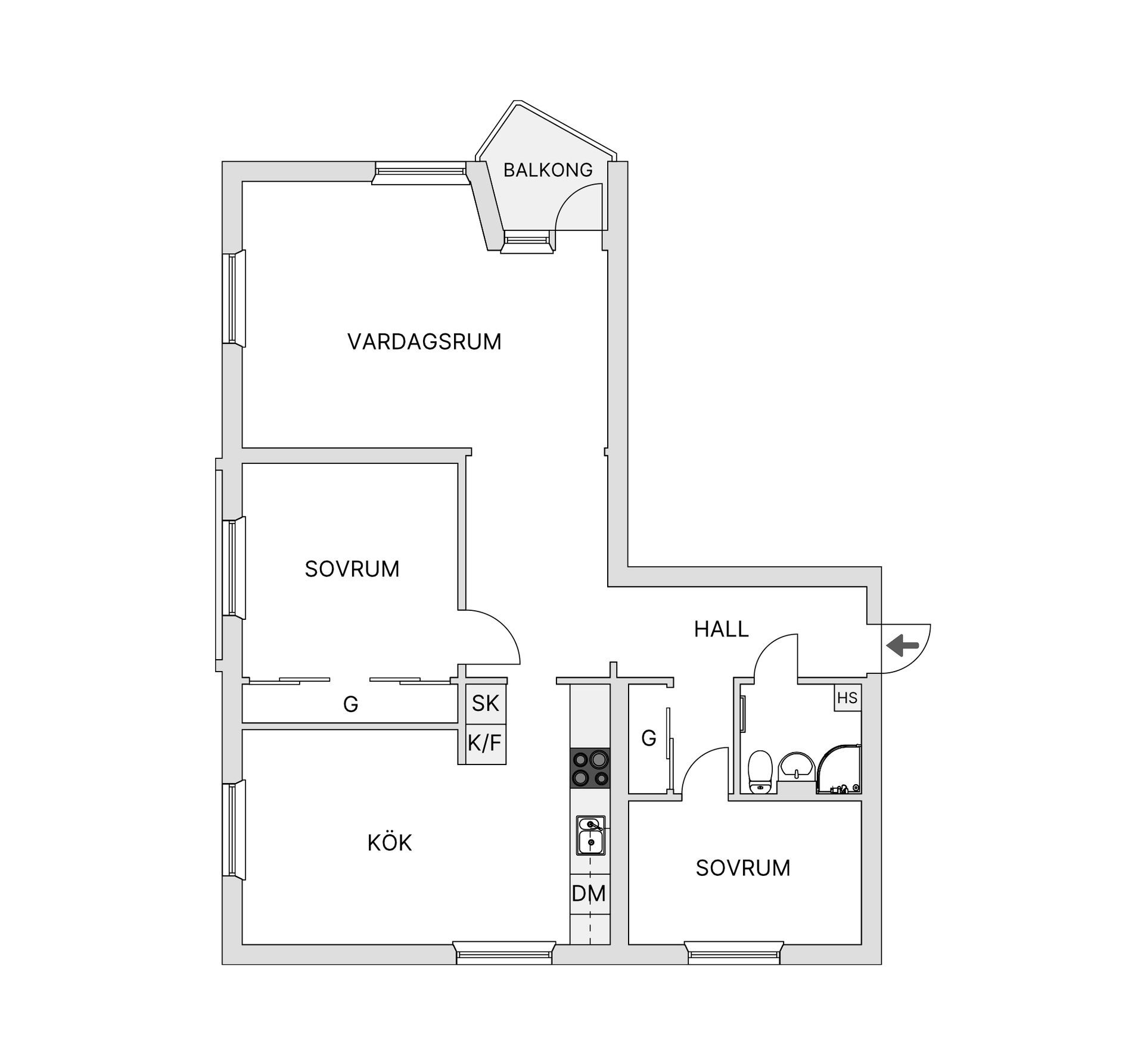 Bostadsrätt, Bergsgatan 7A, Hässleholm - Väster, Hässleholm