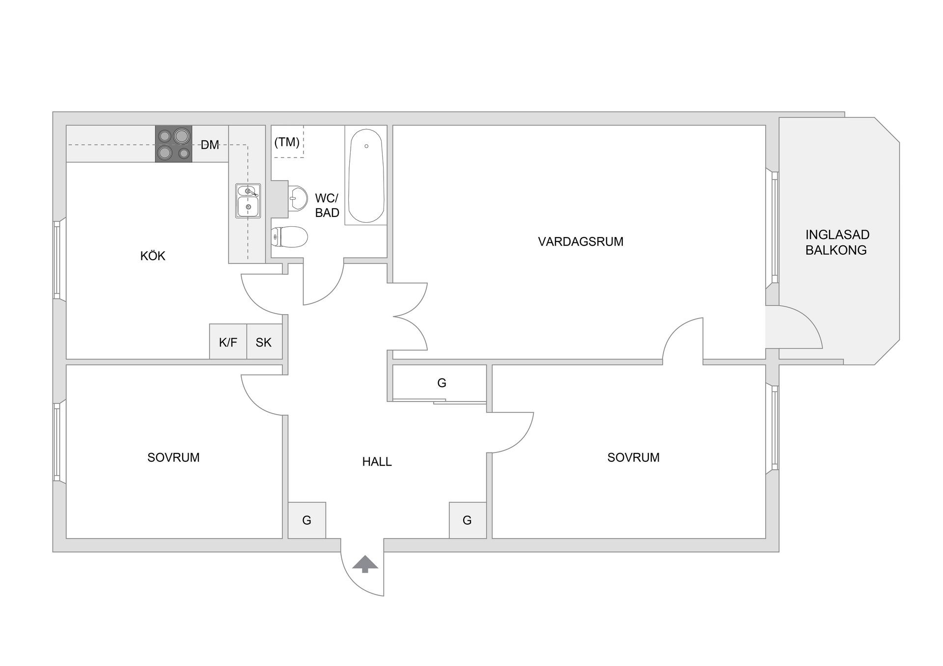 Bostadsrätt, Tegvägen 34, 1tr, Viksjö, Järfälla