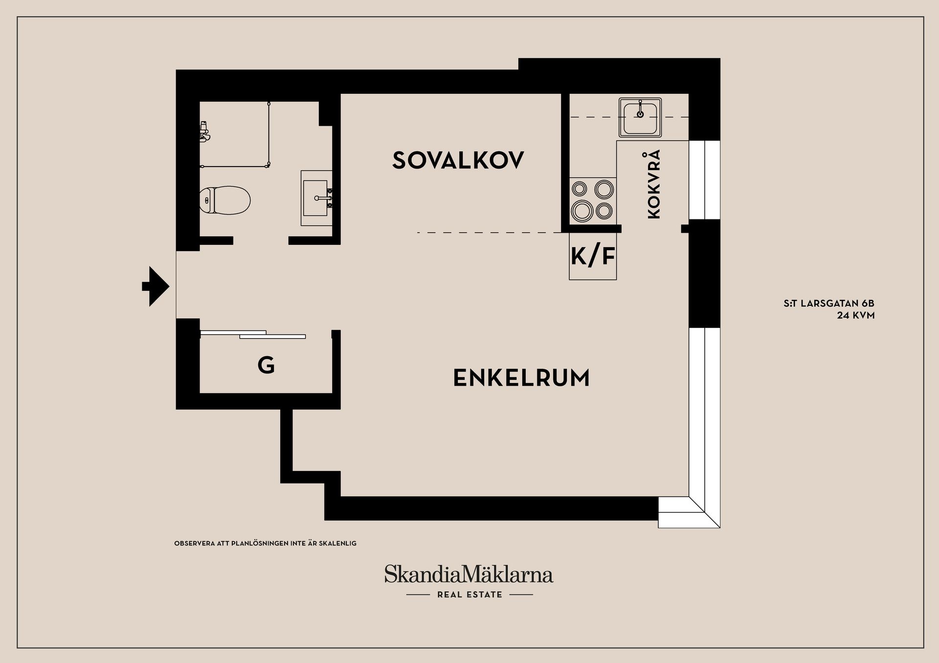 Bostadsrätt, S:t Larsgatan 6B, Vasastaden/centralt, Linköping