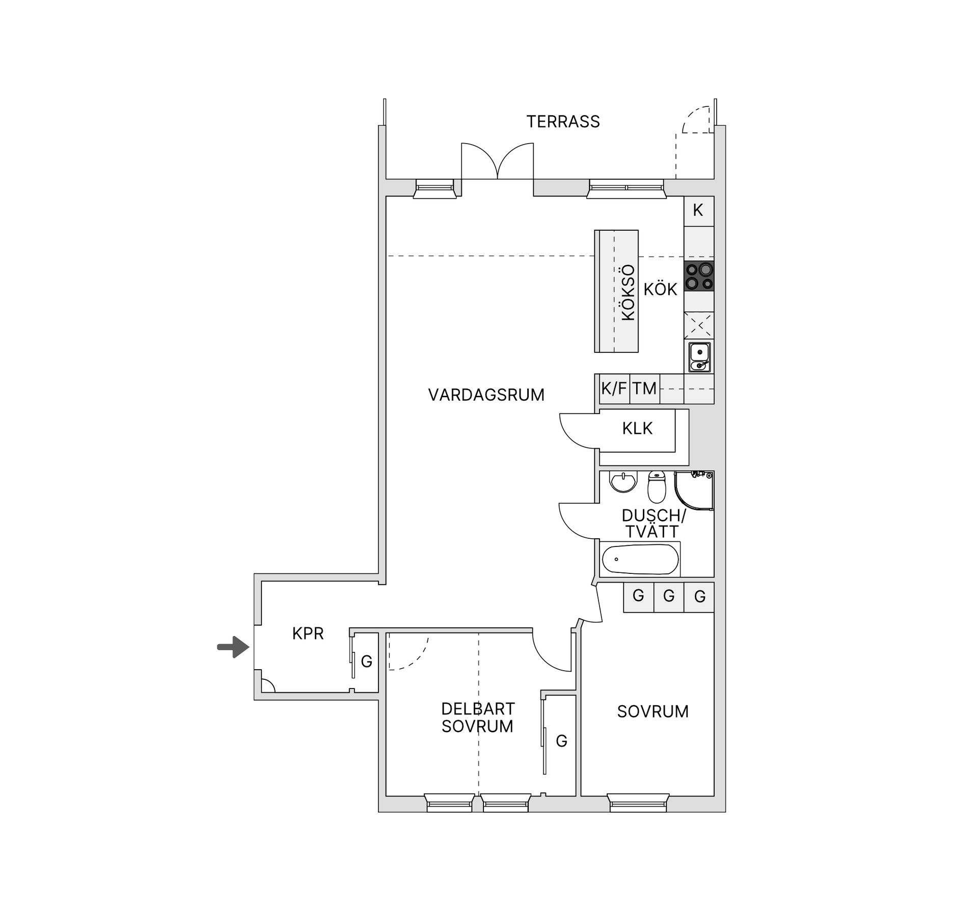 Bostadsrätt, Kabeluddsvägen 4, Gribbylund, Täby