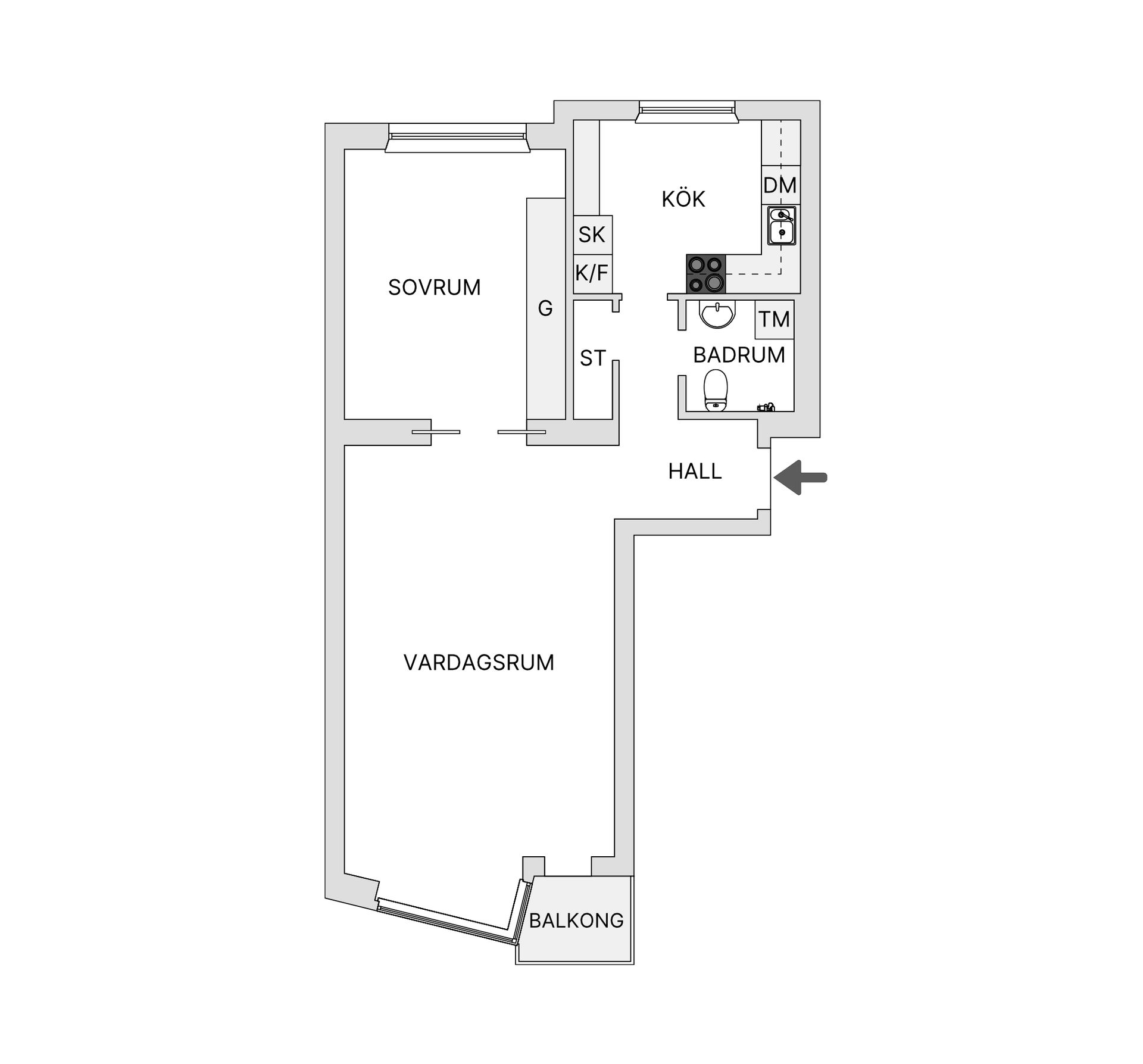 Bostadsrätt, Sadelmakaregatan 1C, Söder, Kristianstad