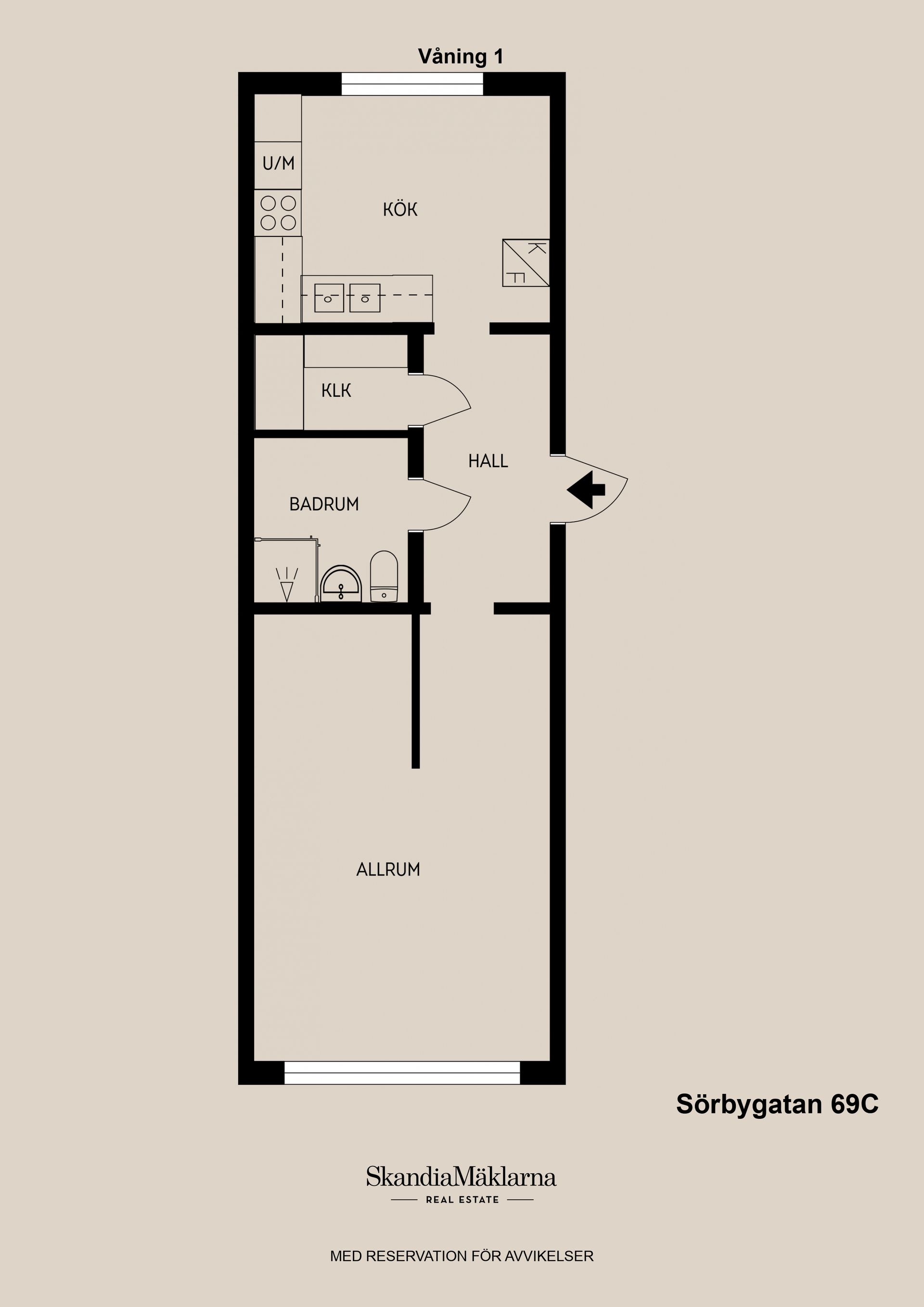 Bostadsrätt, Sörbygatan 69C, Söder, Gävle