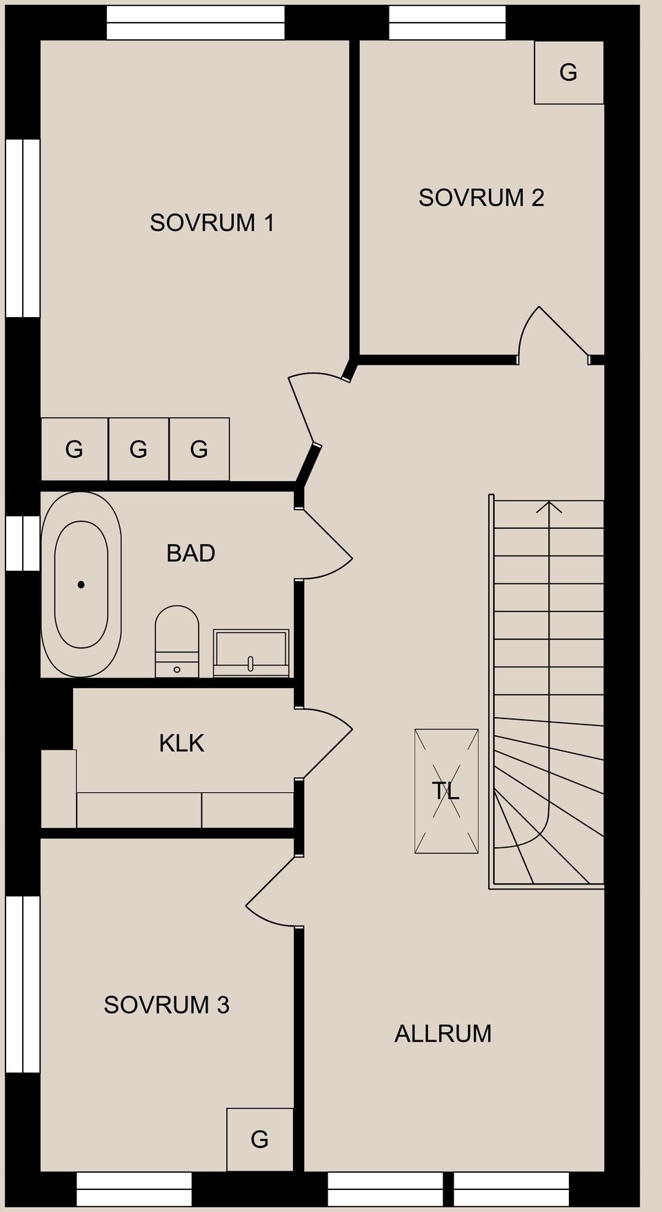 Radhus, Anna Särströms gata 5A, Sandtorp, Norrköping