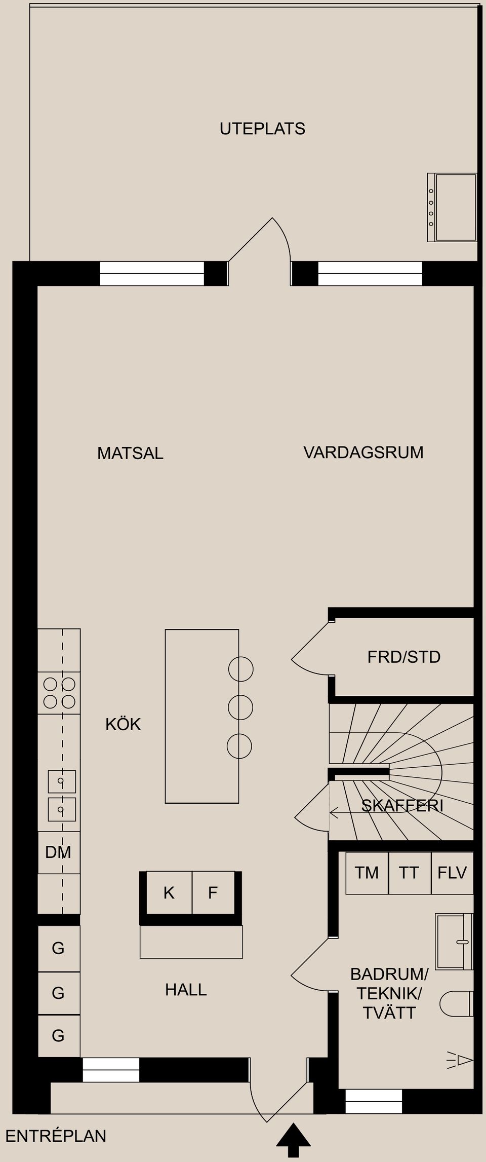 Radhus, Ridåstigen 1C, Björkalund, Norrköping