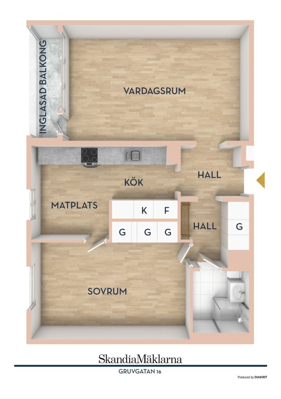Bostadsrätt, Gruvgatan 16, Centralt, Falun