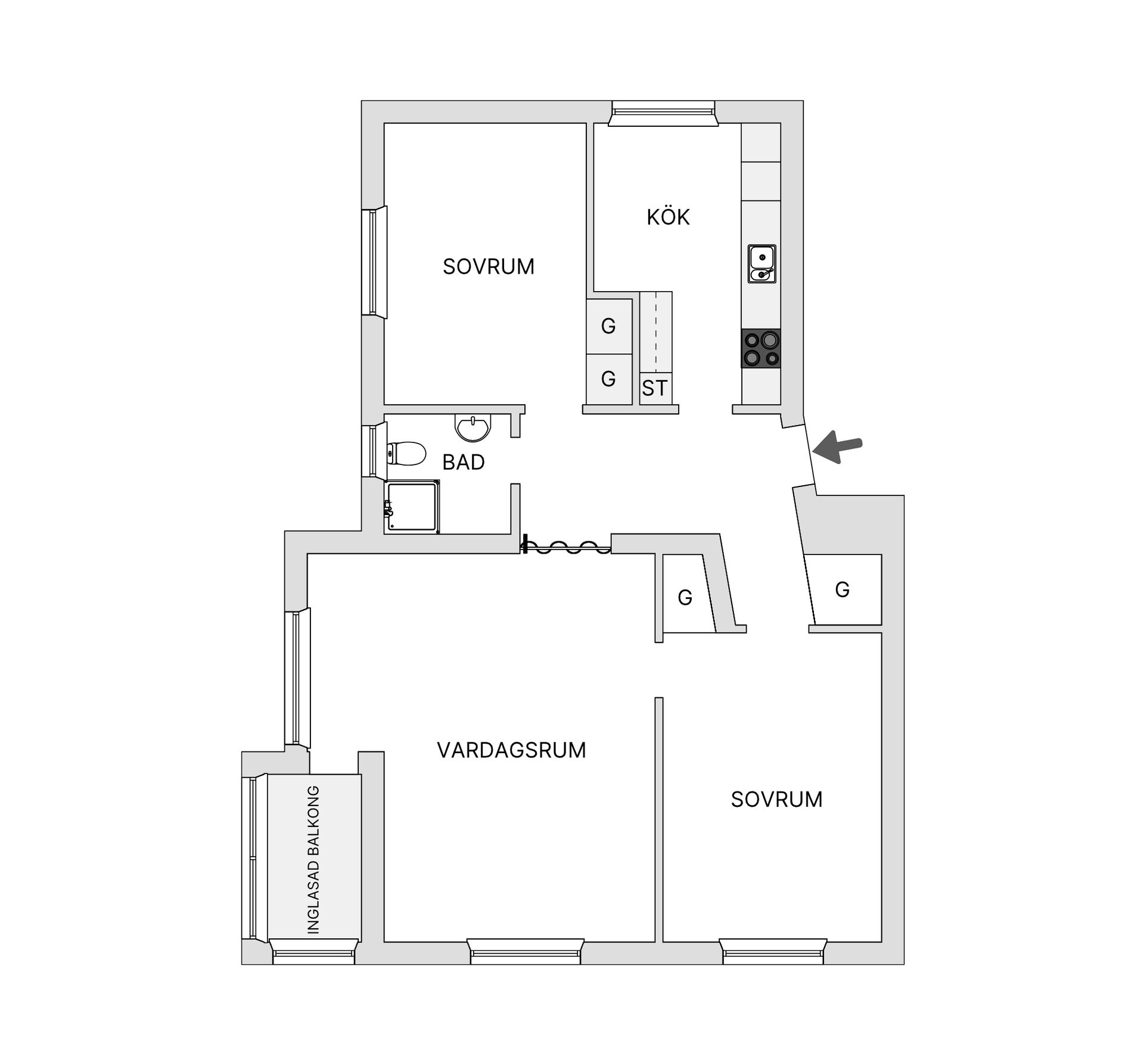 Bostadsrätt, Olstorpsgatan 7B, Centralt, Ljungby