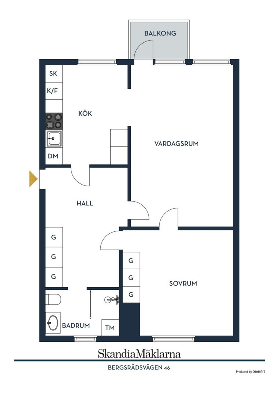 Bostadsrätt, Bergsrådsvägen 46, Stockholm