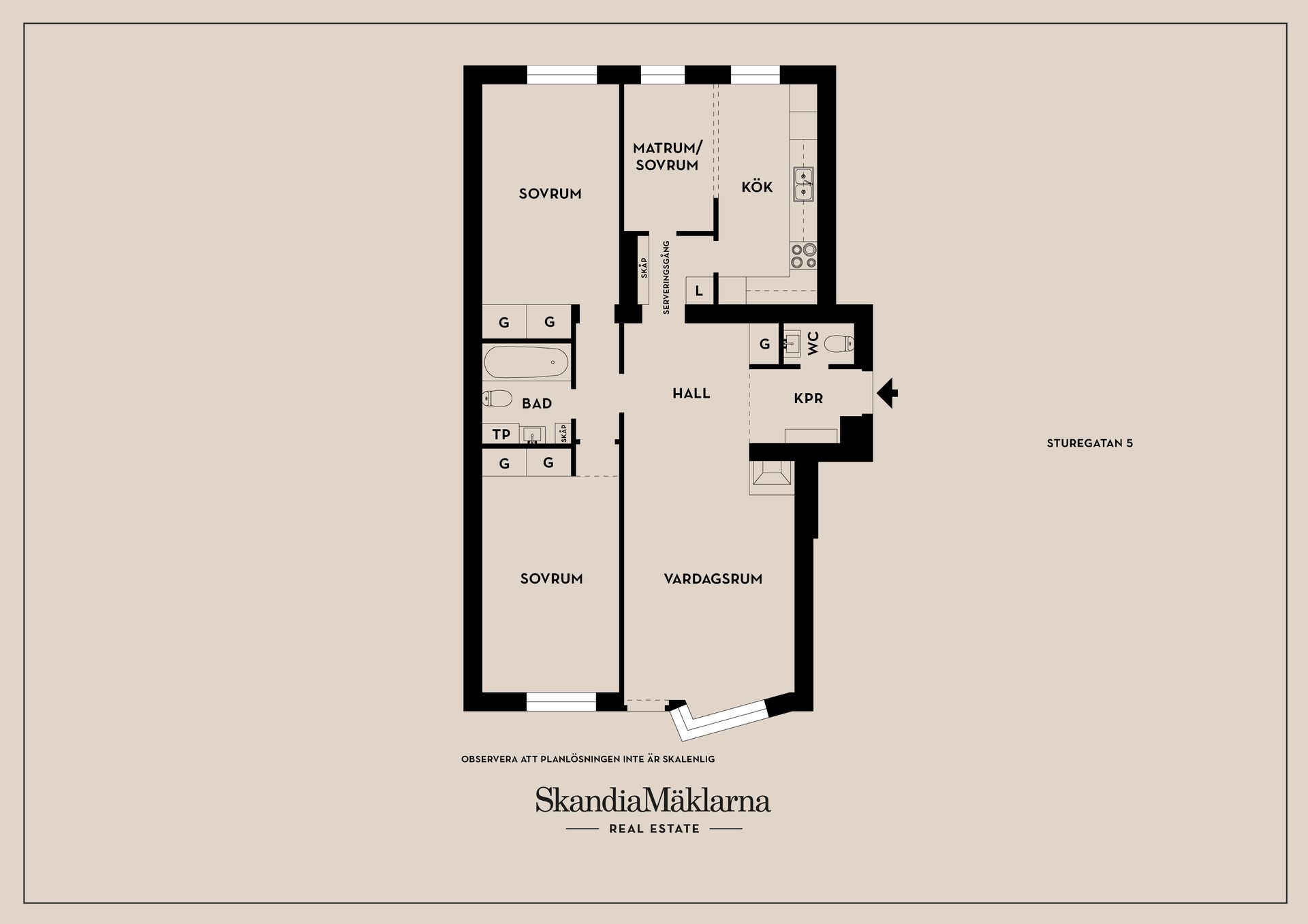 Bostadsrätt, Sturegatan 5, Centralt/Vasastaden, Linköping