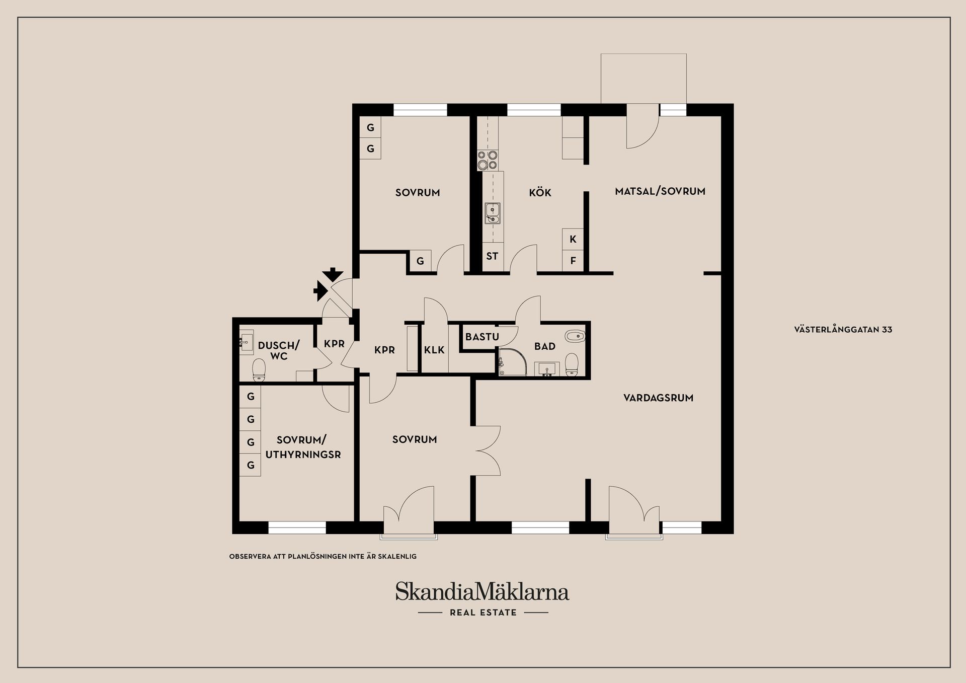 Bostadsrätt, Västerlånggatan 33, Centrum, Kristinehamn