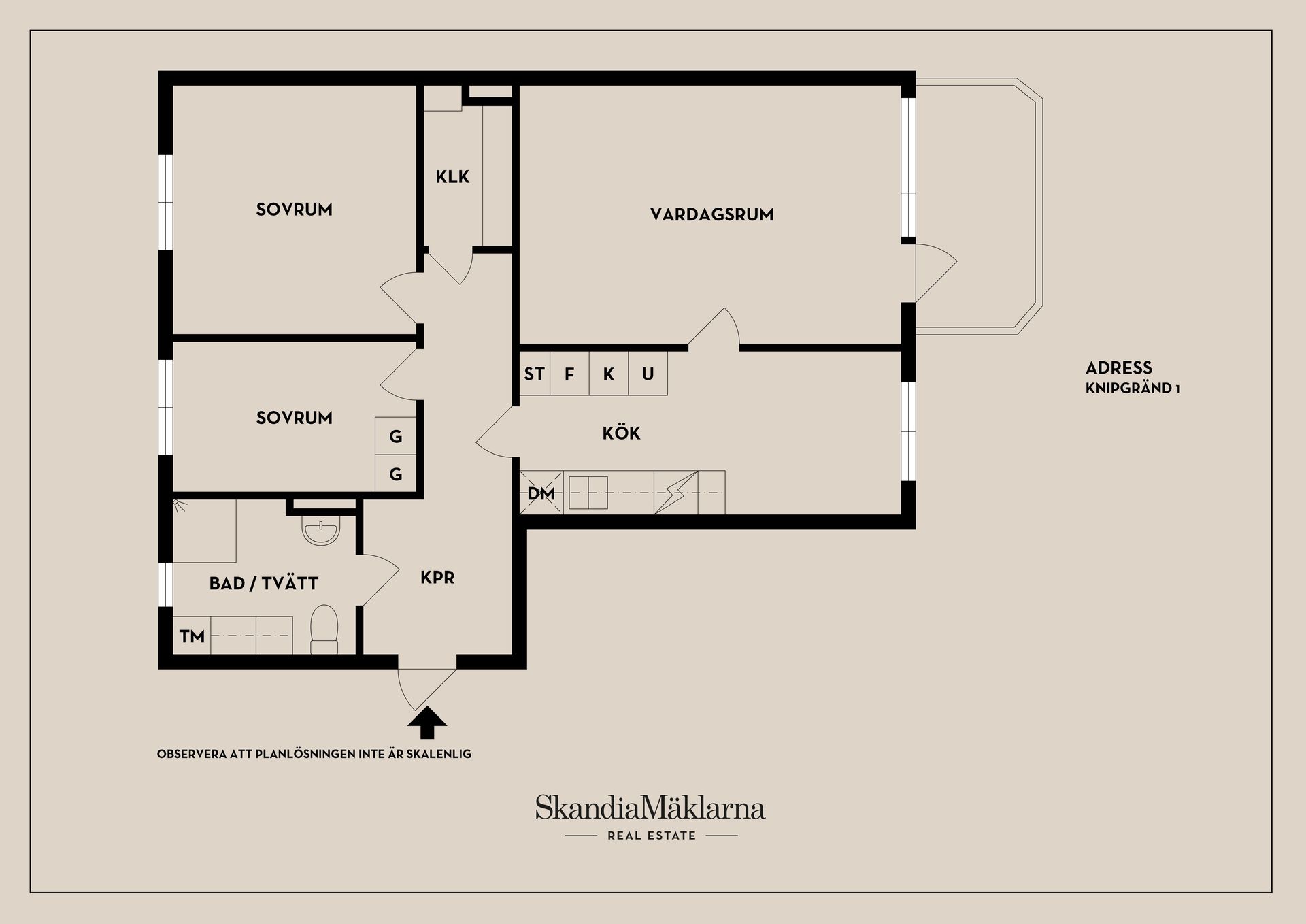 Bostadsrätt, Knipgränd 1, Centralt Väster, Nyköping