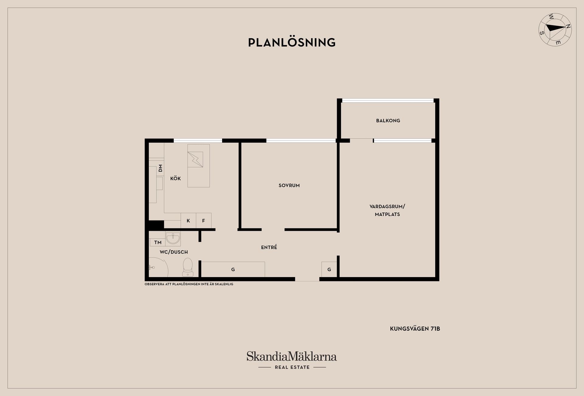 Bostadsrätt, Kungsvägen 71B, Mjölby