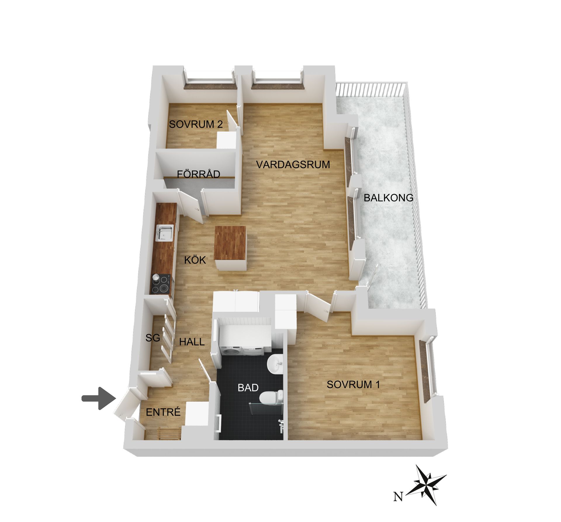 Bostadsrätt, Gaffelseglet 25, Vega, Haninge