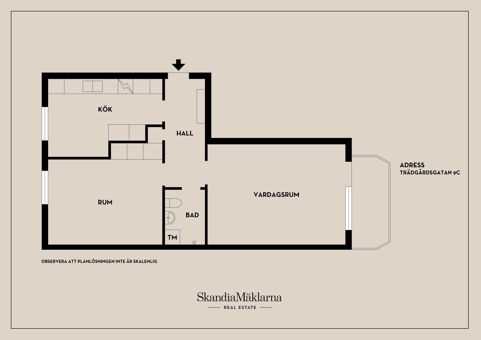 Bostadsrätt, Trädgårdsgatan 9c, Centrala Oxelösund, Oxelösund