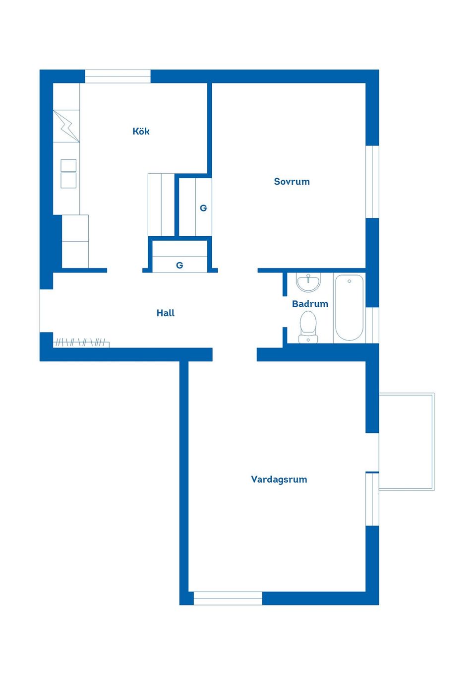 Bostadsrätt, Regeringsgatan 28, Karlshamn Centrum, Karlshamn