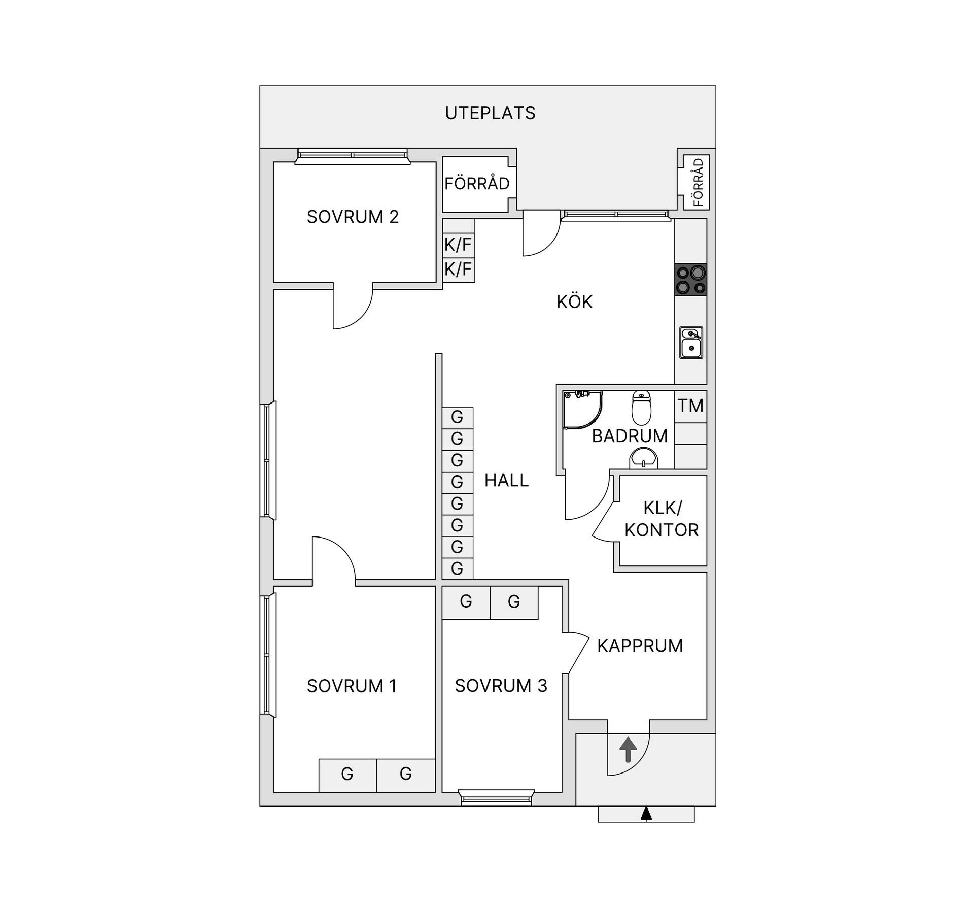 Bostadsrätt, Södra allén 1B, Södermalm, Sundsvall