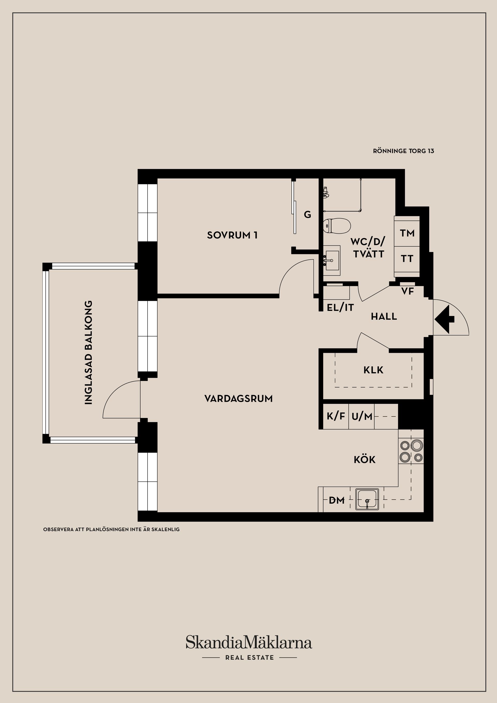 Bostadsrätt, Rönninge torg 13, Rönninge Centrum, Salem