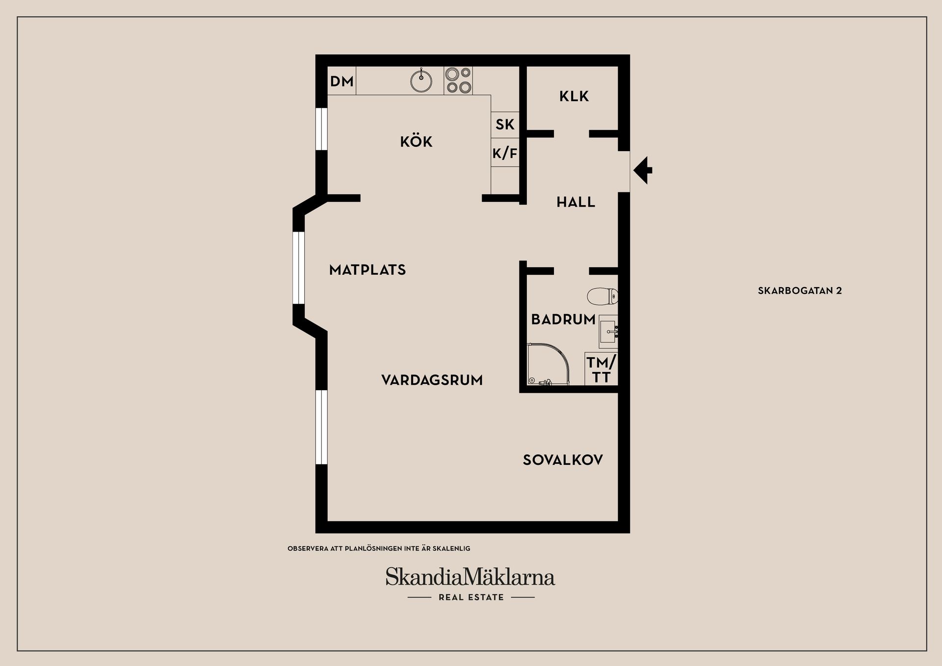 Bostadsrätt, Skarbogatan 2, Trandared, Borås