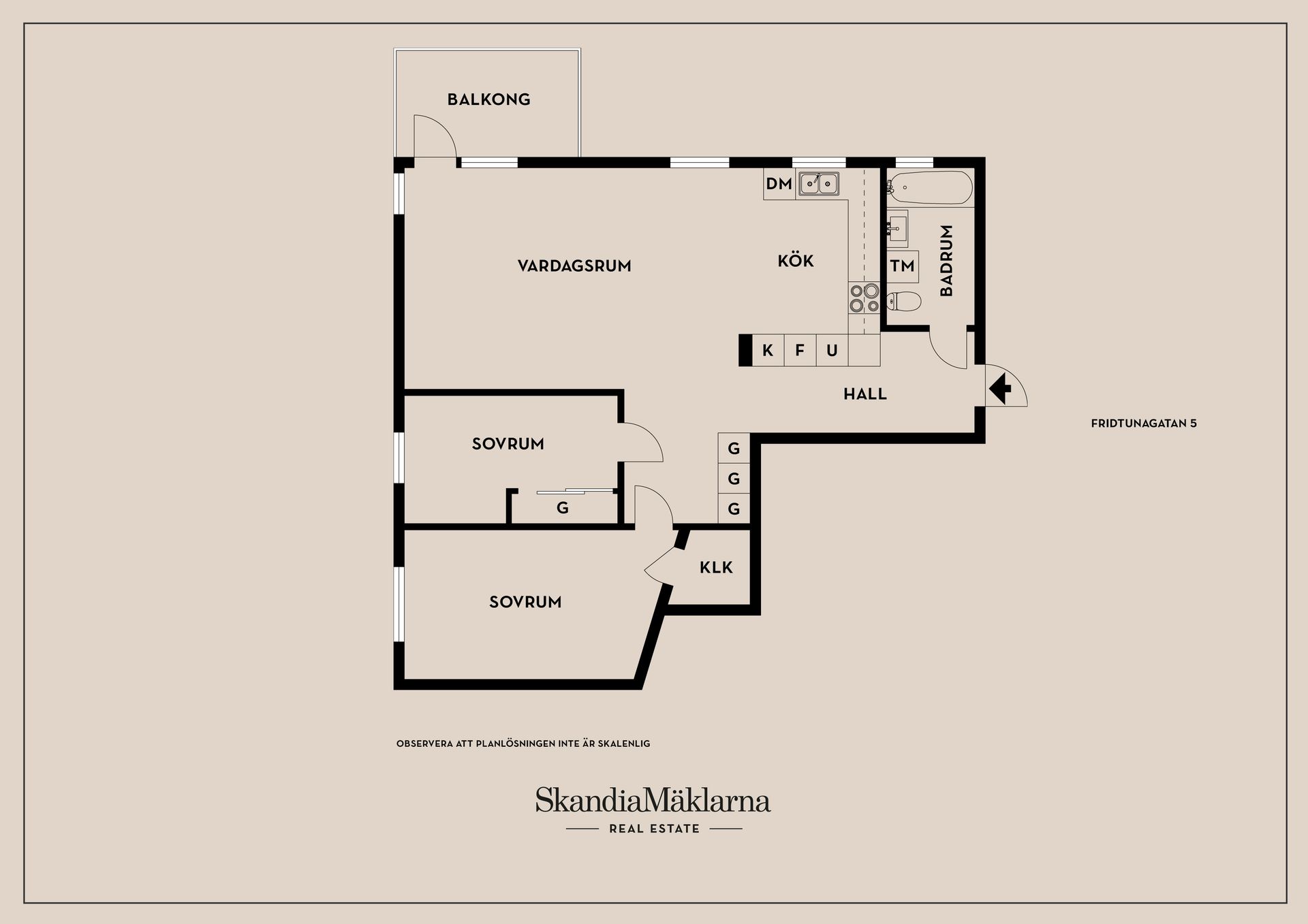 Bostadsrätt, Fridtunagatan 5, T1/Centralt, Linköping