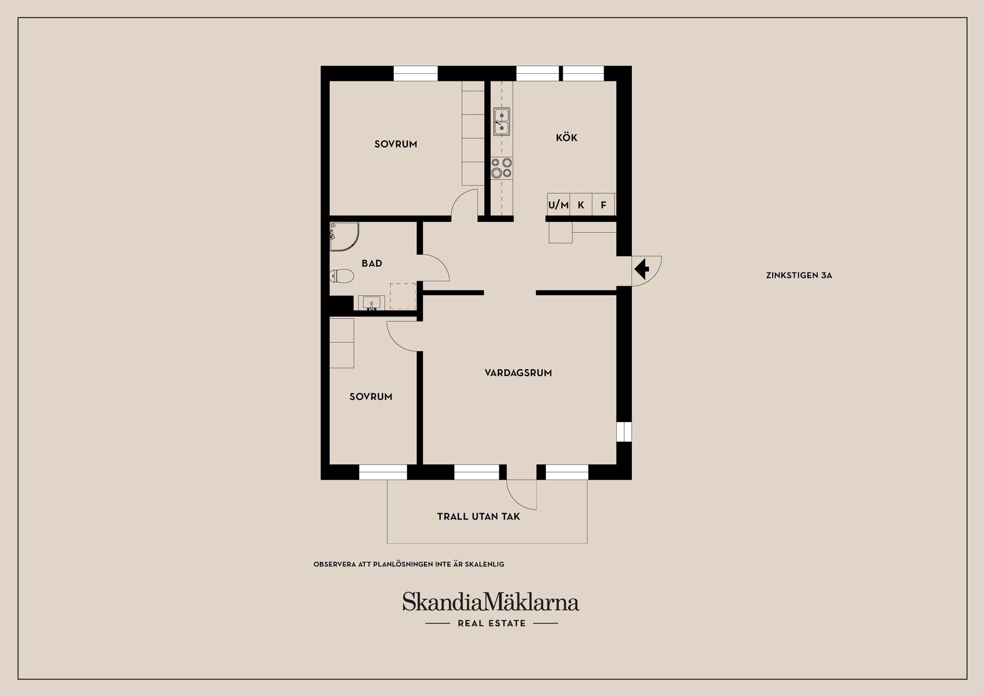 Bostadsrätt, Zinkstigen 3A, Galgberget, Falun