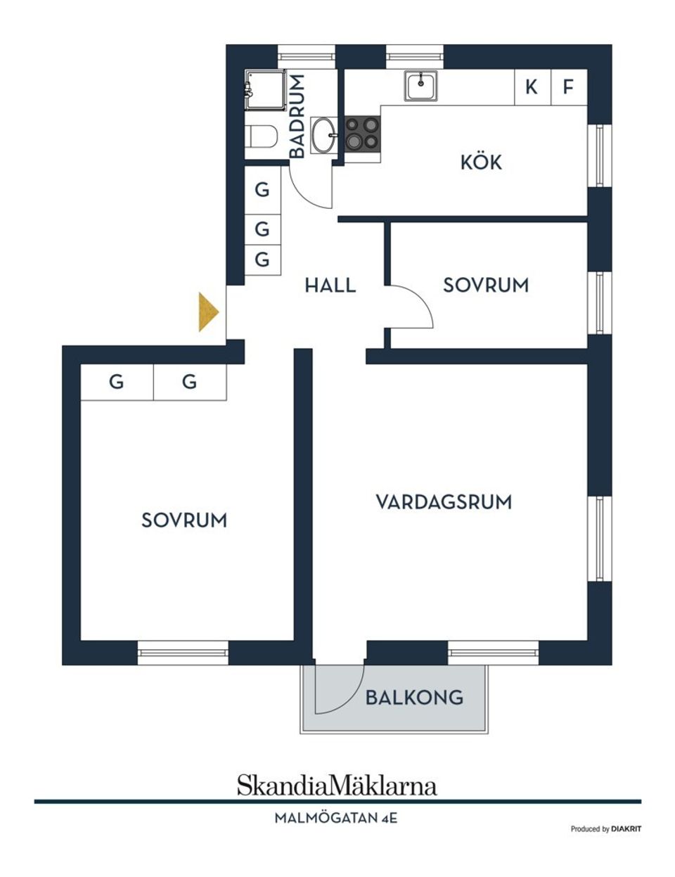 Bostadsrätt, Malmögatan 4E, Eneborg, Helsingborg