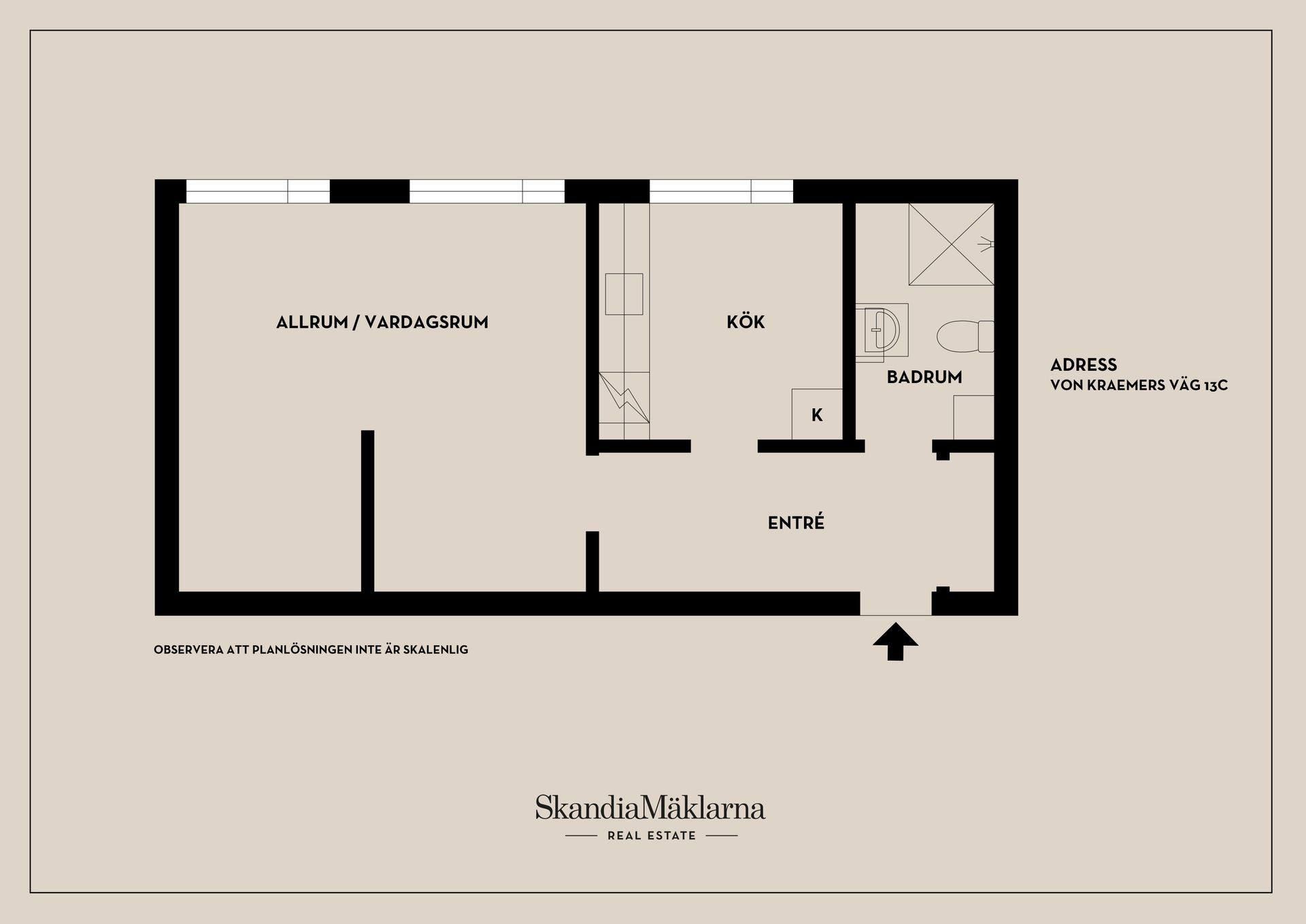 Bostadsrätt, Von Kraemers väg 13C, Centralt, Flen