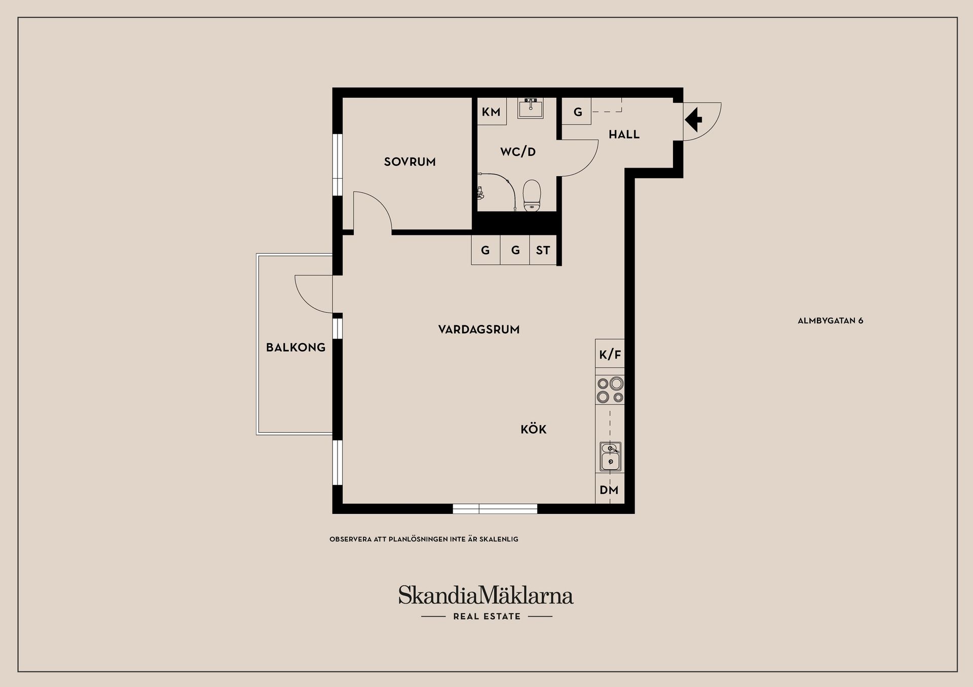 Bostadsrätt, Almbygatan 6, våning 5 av 5, Stockholm