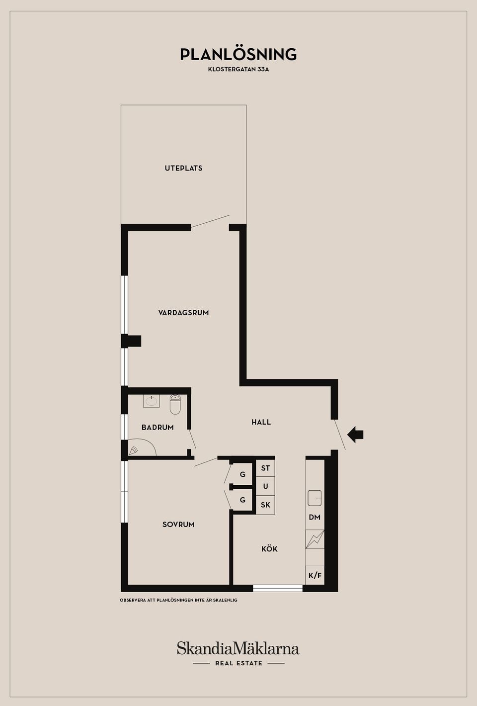 Bostadsrätt, Klostergatan 33A, Centrum, Ystad
