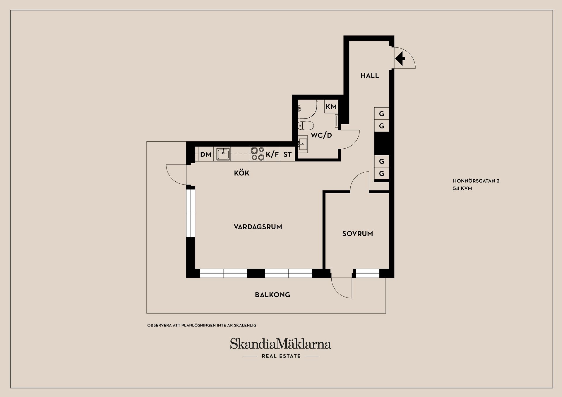 Bostadsrätt, Honnörsgatan 2, Södra Ekkällan, Linköping