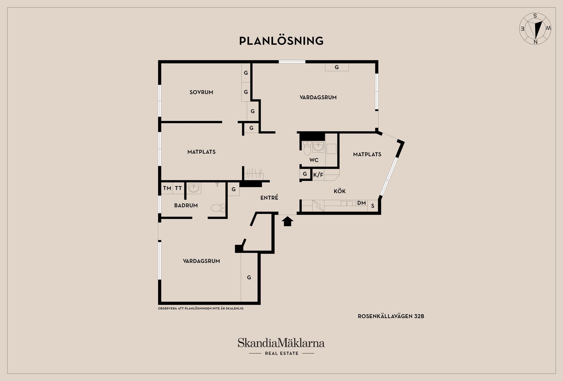 Bostadsrätt, Rosenkällavägen 32B, Fågelbo, Nyköping