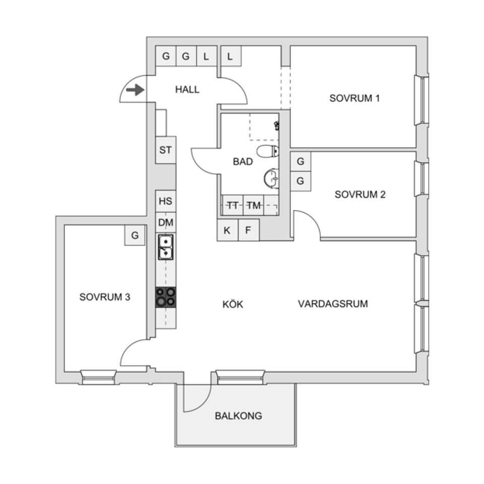 Bostadsrätt, Lappfogdegatan 1 A, Centrala Gällivare, Gällivare