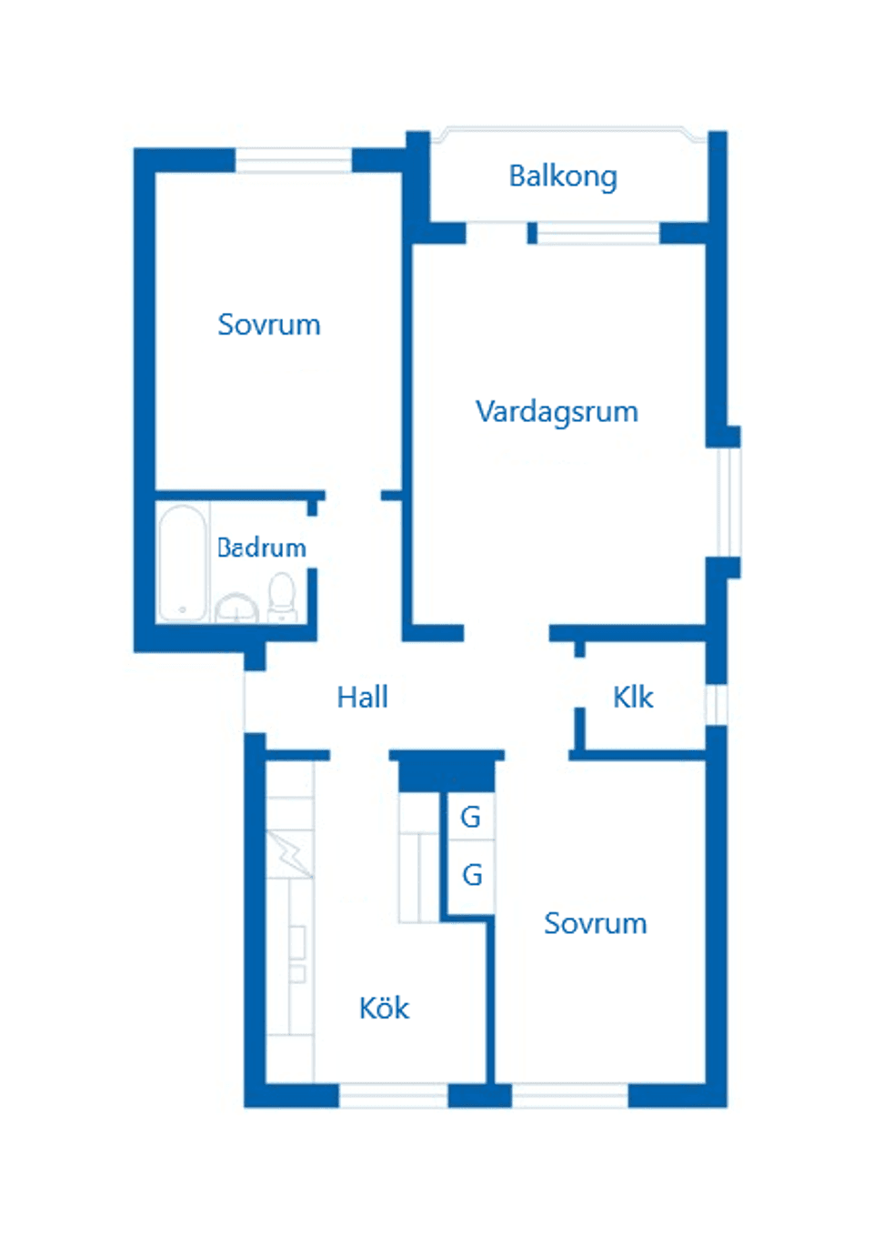 Bostadsrätt, Södra Rådmansgatan 29A, Söder, Gävle