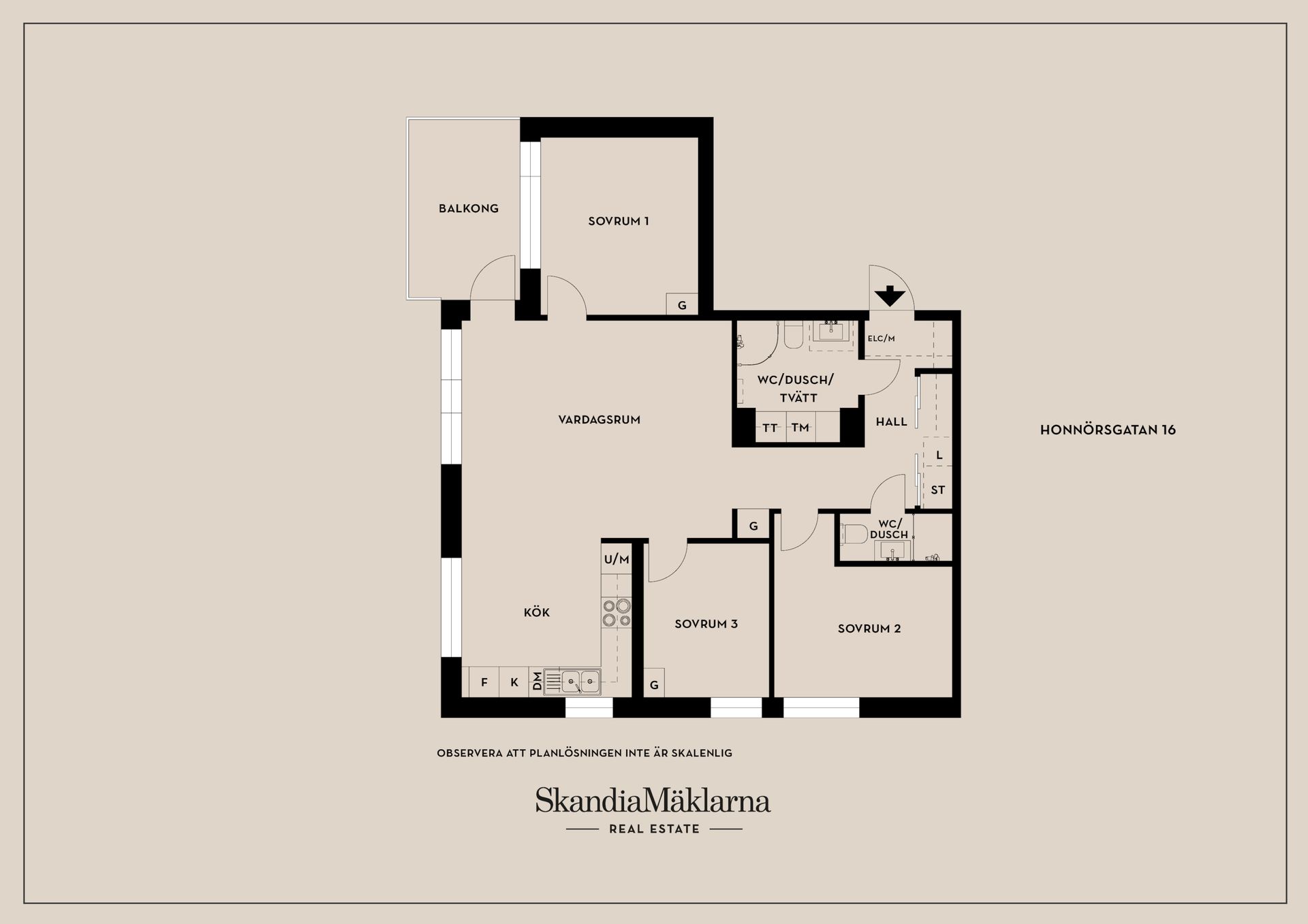 Bostadsrätt, Honnörsgatan 16, Södra Ekkällan, Linköping