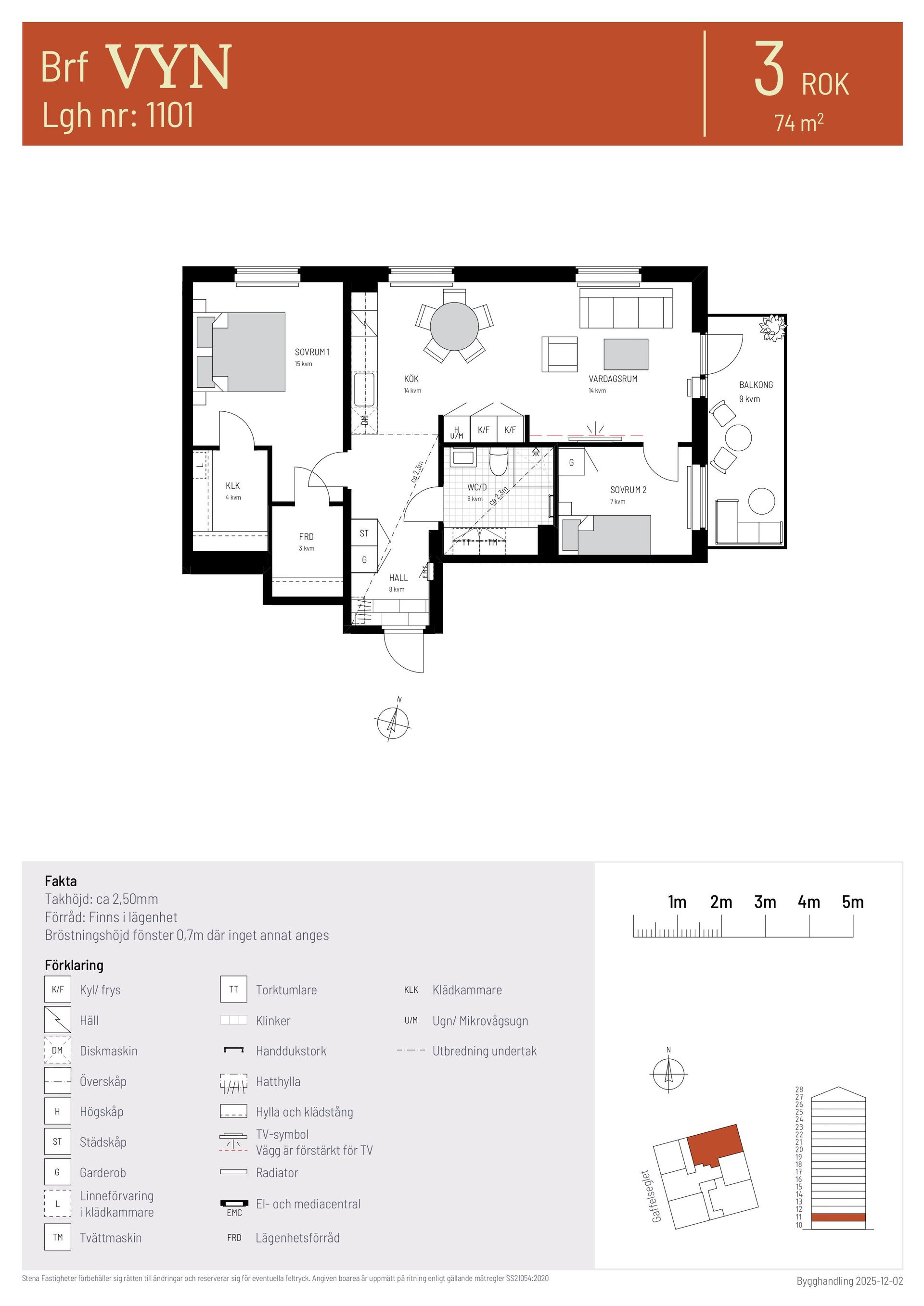 Bostadsrätt, Gaffelseglet 19 lgh 1101 Vyn, våning 1, Vega, Haninge