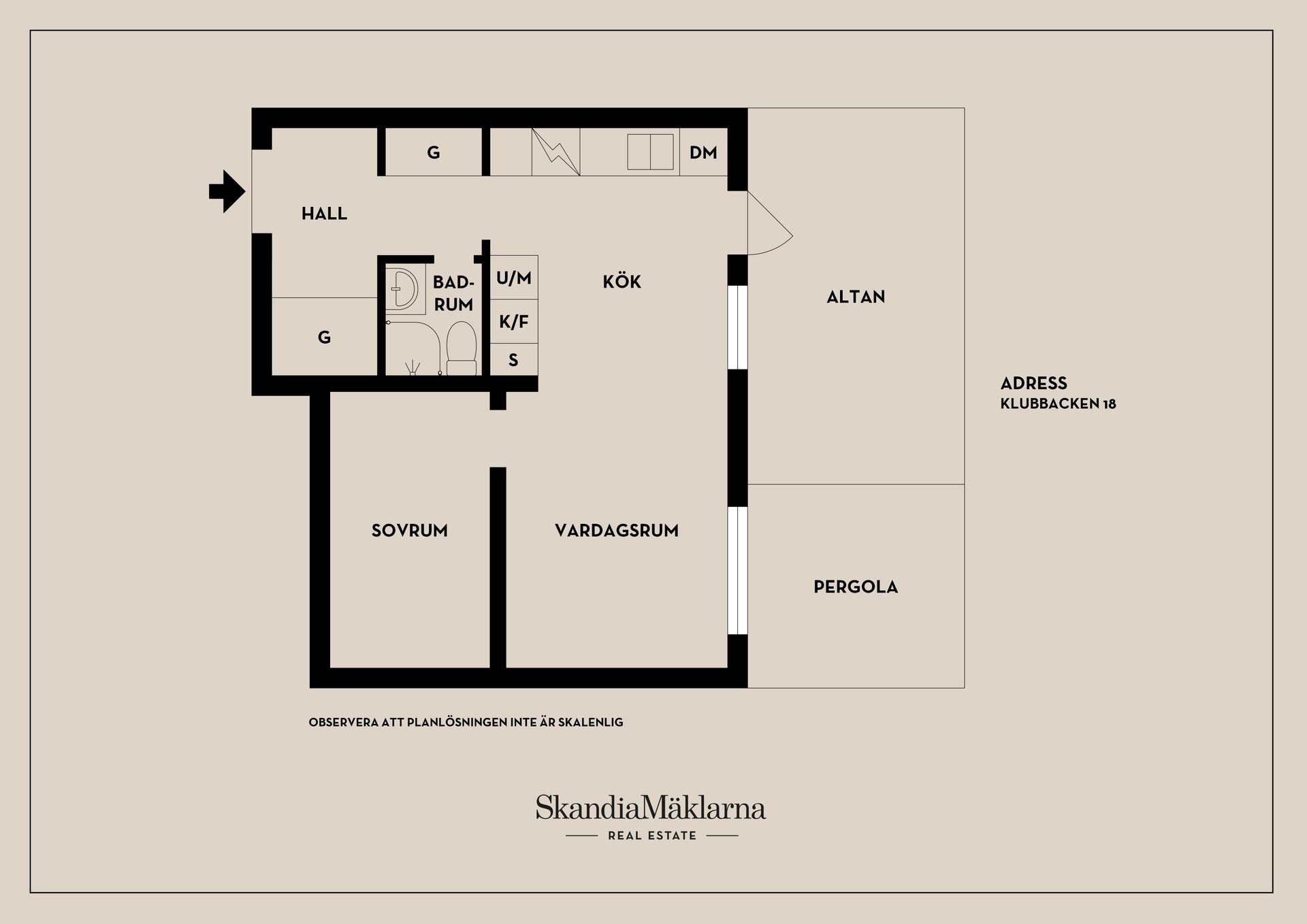 Bostadsrätt, Klubbacken 18, Stockholm