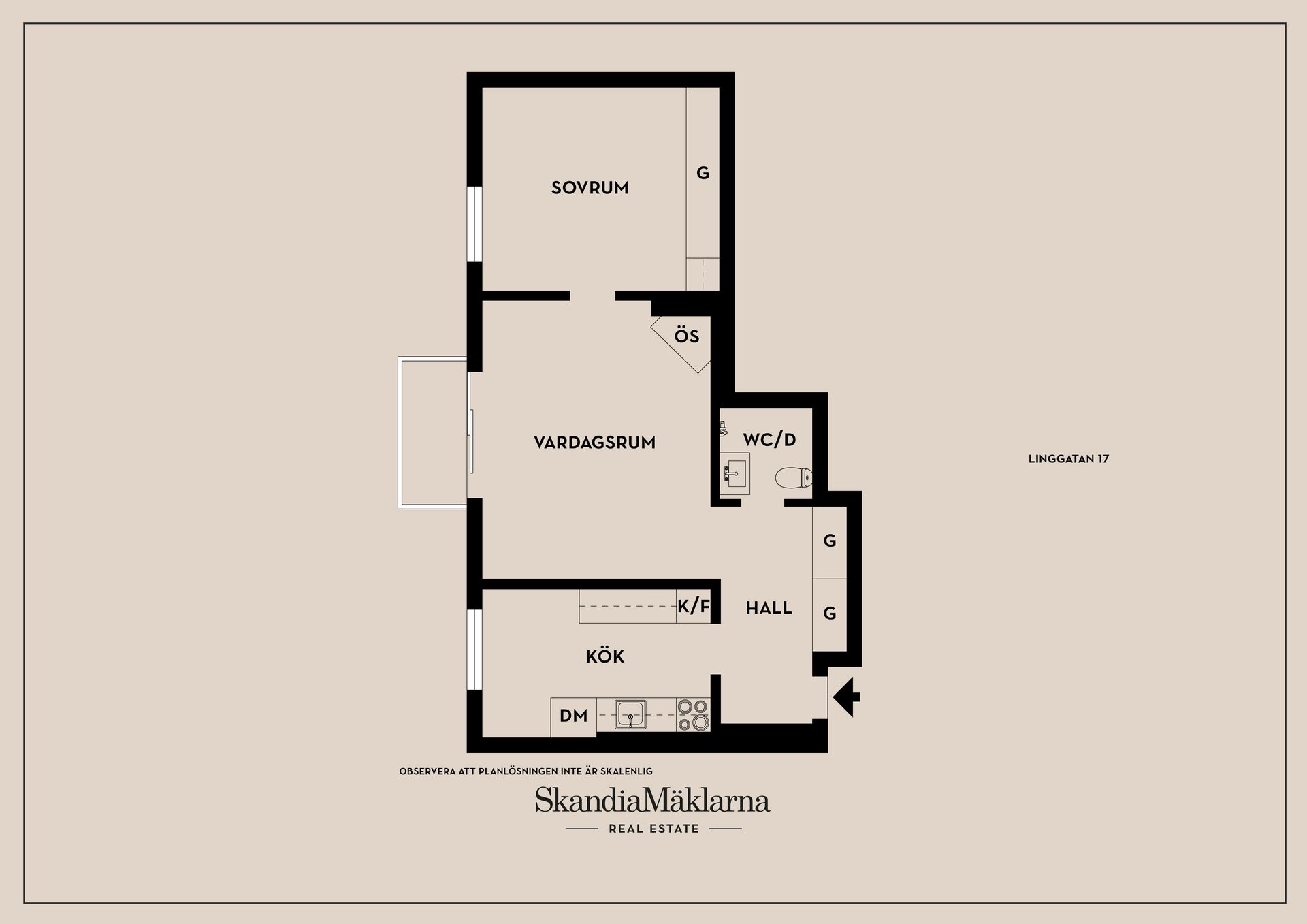 Bostadsrätt, Linggatan 17, Centralt/Vasastaden, Linköping