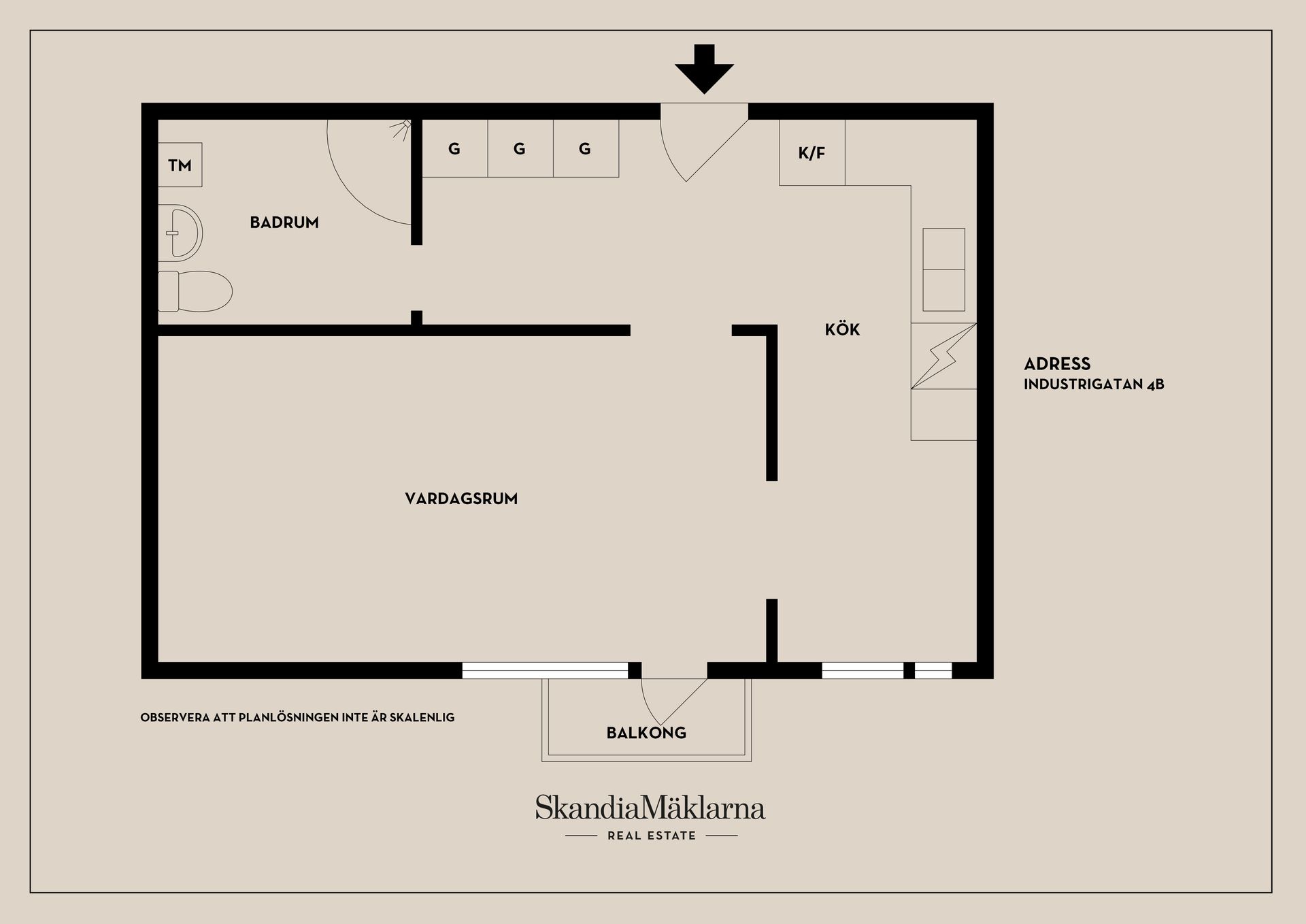 Bostadsrätt, Industrigatan 4B, Centralt Oxelösund, Oxelösund