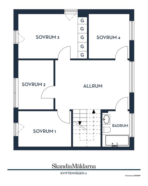 Radhus, Kvittenvägen 3, Vistaberg, Huddinge