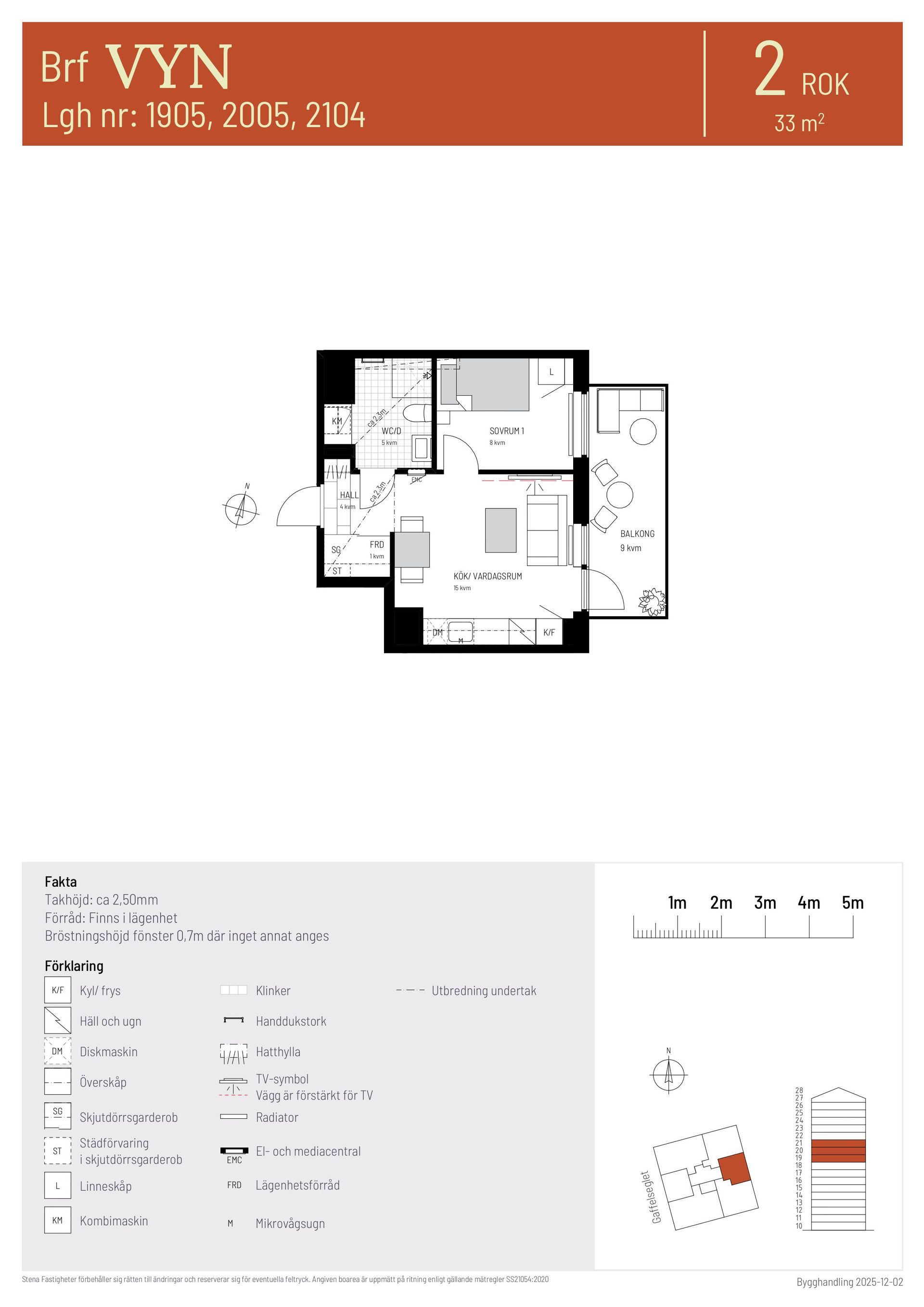 Bostadsrätt, Gaffelseglet 19 lgh 2404 Vyn, våning 14, Vega, Haninge
