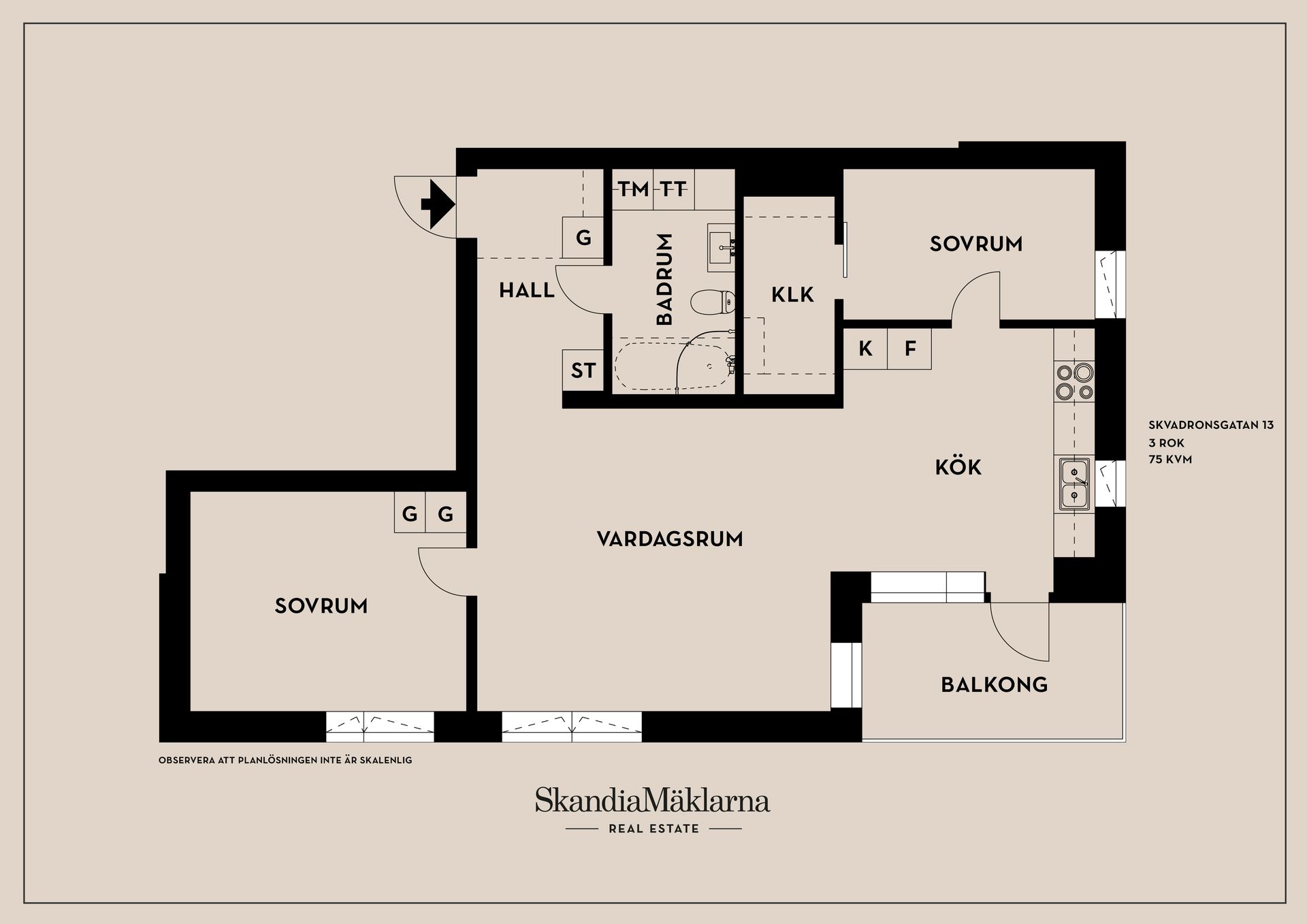 Bostadsrätt, Skvadronsgatan 13, Södra Ekkällan, Linköping