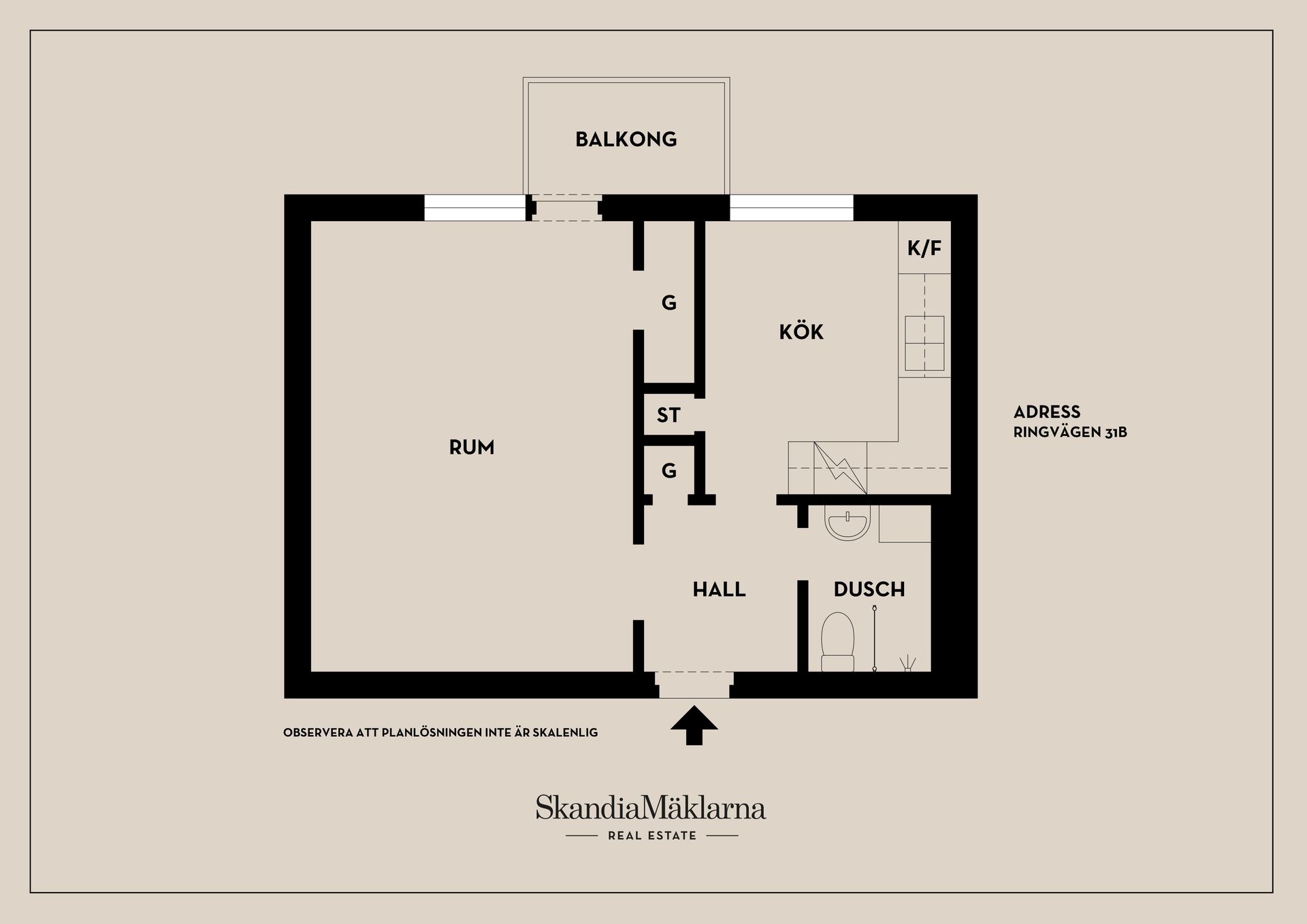 Bostadsrätt, Ringvägen 31B, Öster, Nyköping
