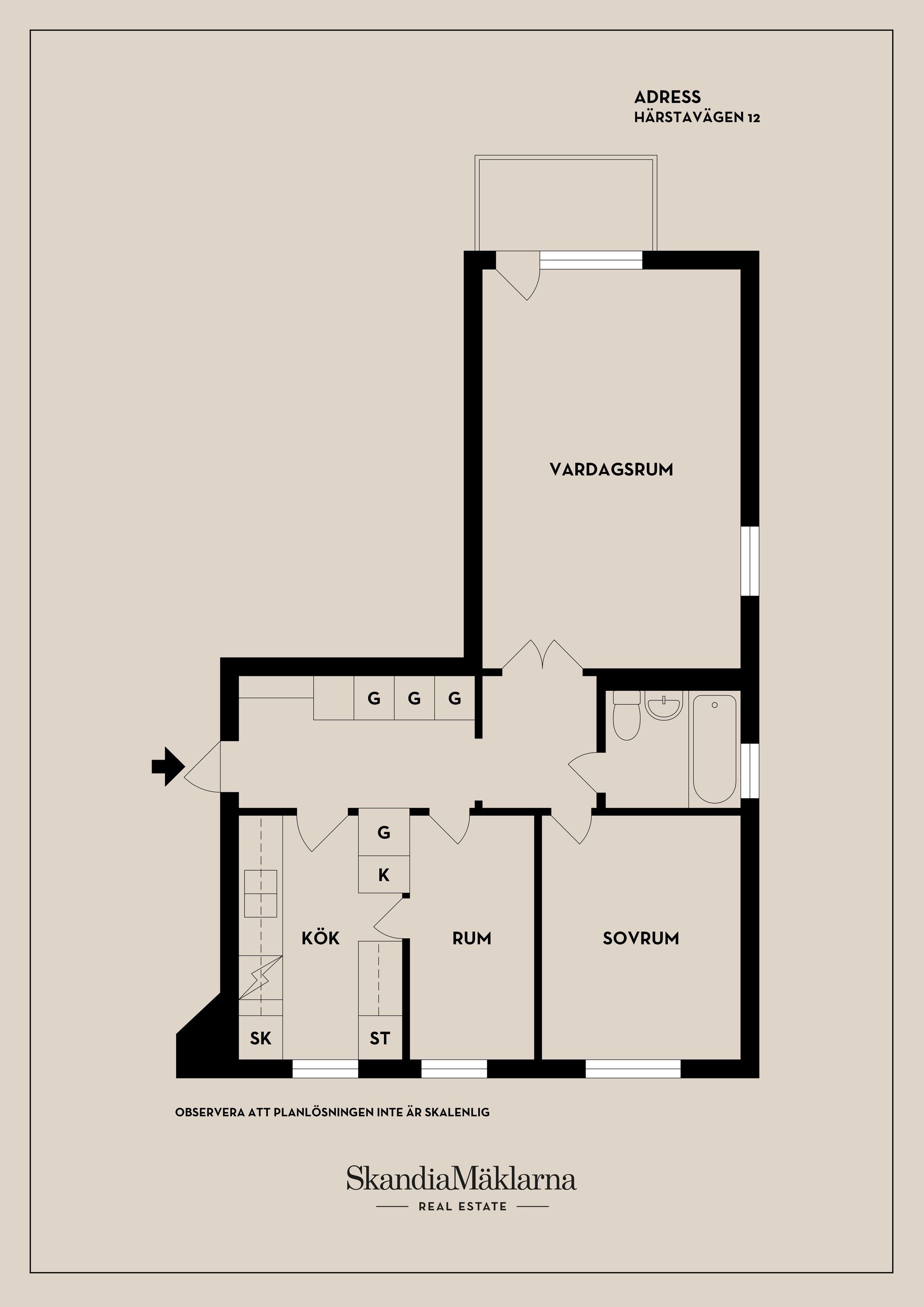 Bostadsrätt, Härstavägen 12E, Skönmon, Sundsvall