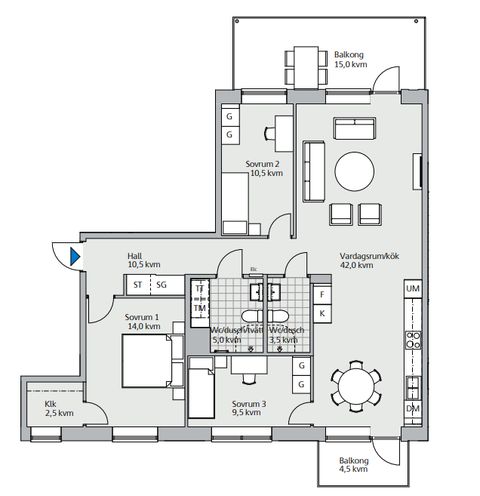 Bostadsrätt, Oskarshallsgatan 19, Södra Munksjön/Skeppsbron, Jönköping