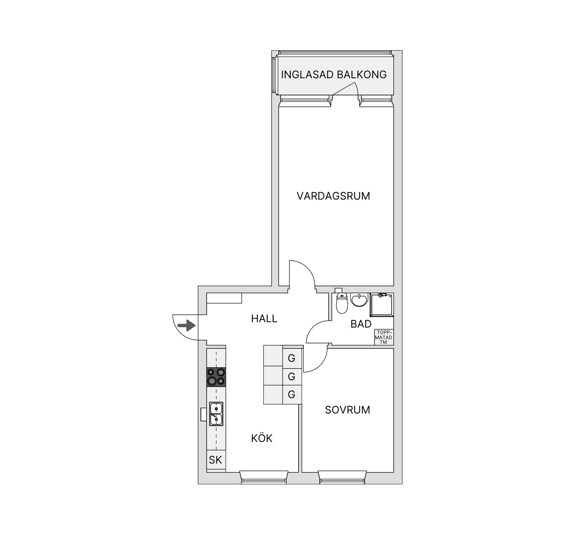 Bostadsrätt, Södra Järnvägsgatan 6B, Centralt, Ljungby