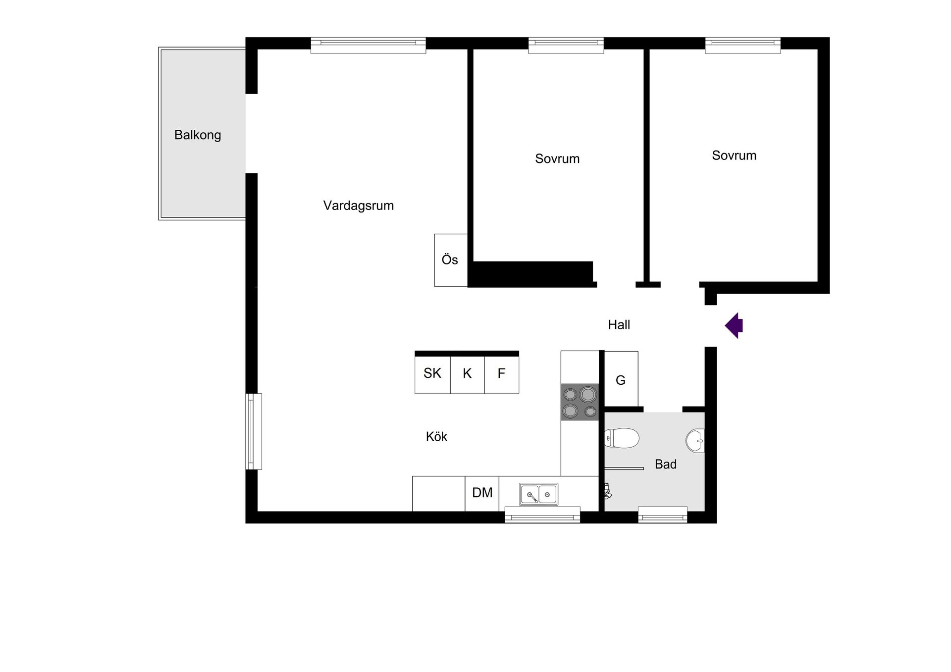 Bostadsrätt, Byggmästarvägen 6, Bromma / Abrahamsberg, Stockholm