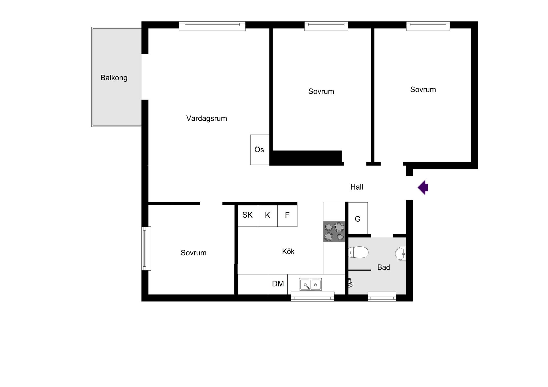 Bostadsrätt, Byggmästarvägen 6, Bromma / Abrahamsberg, Stockholm