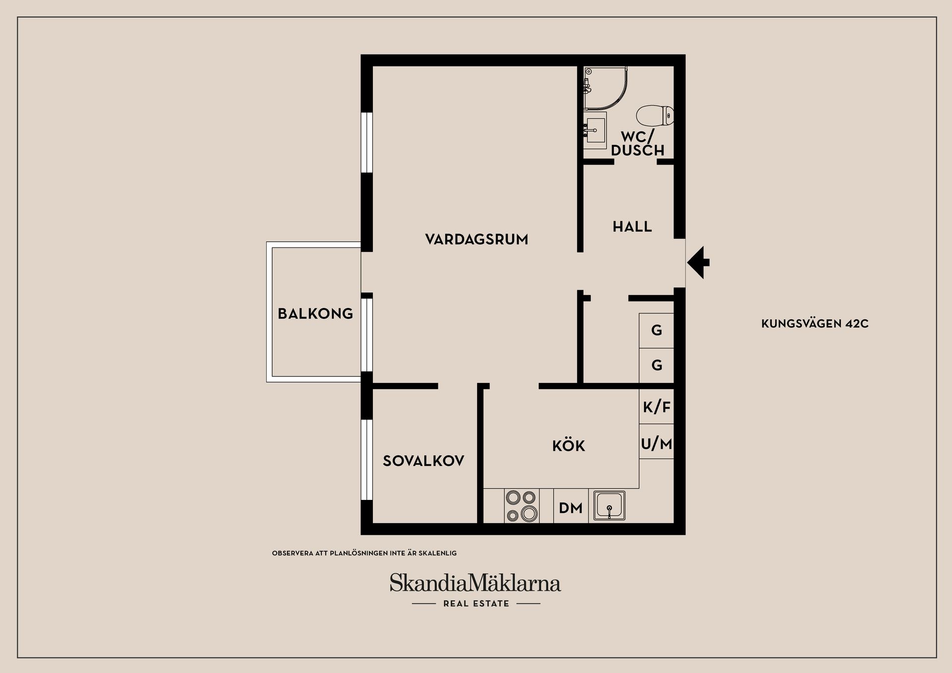Bostadsrätt, Kungsvägen 42C, Mjölby