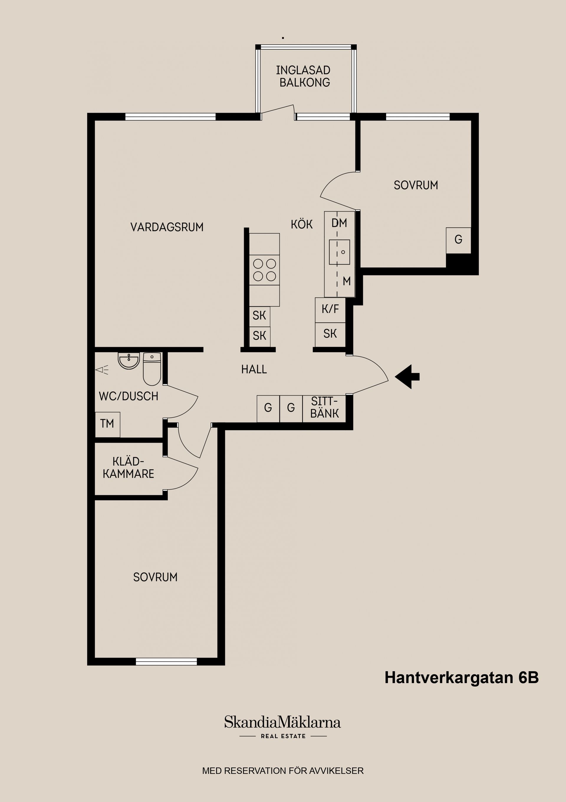 Bostadsrätt, Hantverkargatan 6B, Centralt, Gävle