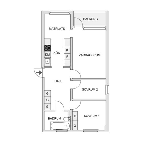 Bostadsrätt, Gränsholmsbacken 15, Vårberg/Skärholmen, Stockholm