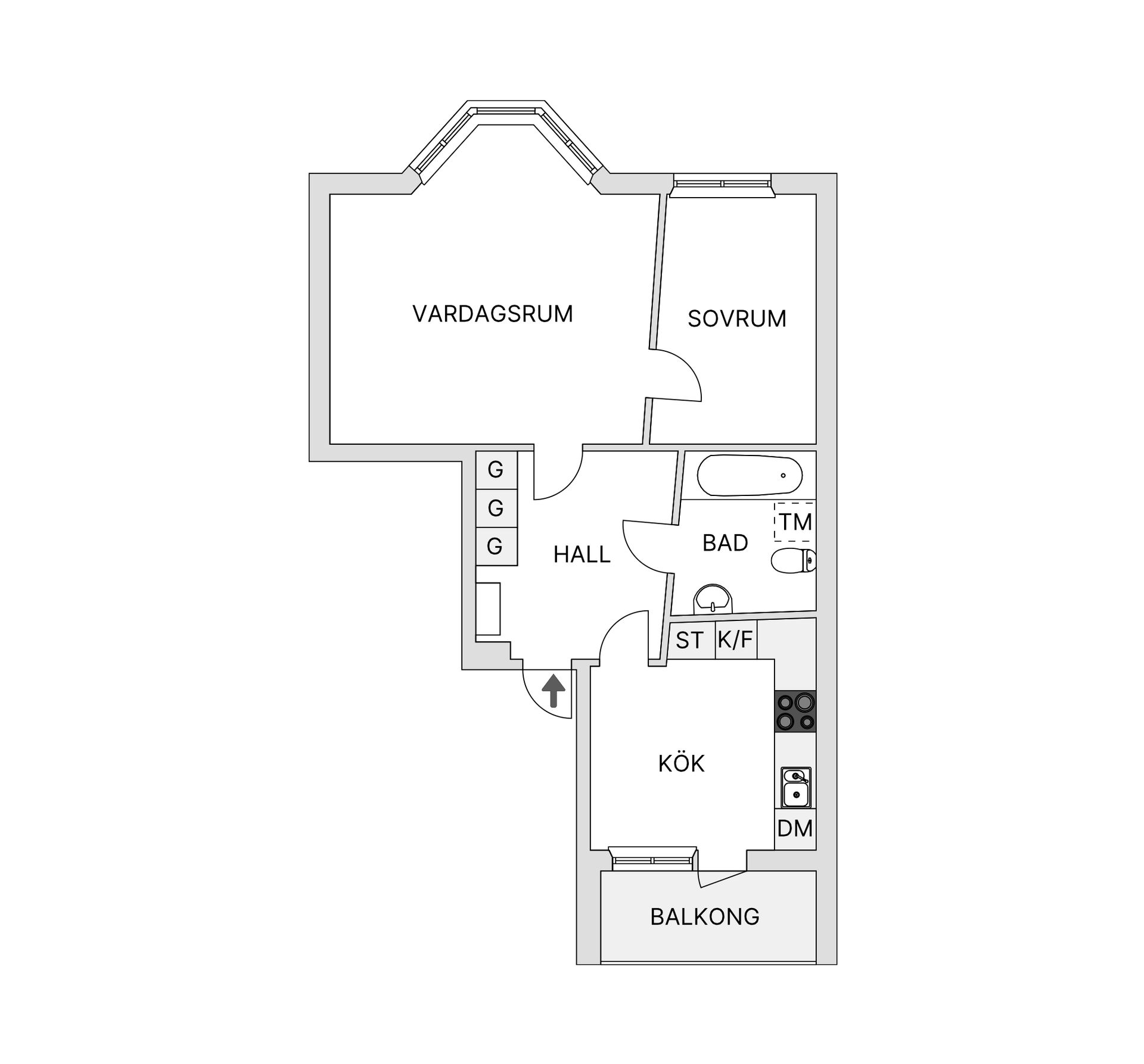 Bostadsrätt, Fatburs kvarngata 18, 5tr. Högst upp i huset, Södermalm - Södra Station, Stockholm