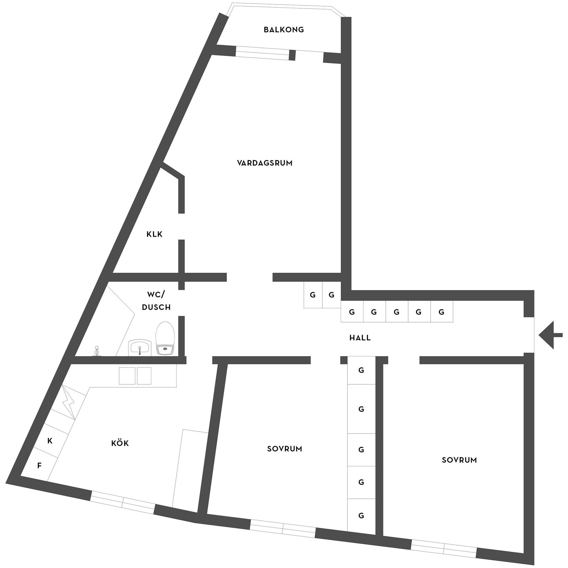Bostadsrätt, Gränsgatan 39A, Norr, Eskilstuna